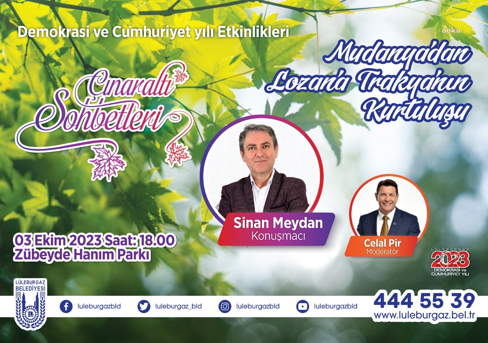 LÜLEBURGAZ BELEDİYESİ, 'ÇINARALTI SOHBETLERİ'NE EV SAHİPLİĞİ YAPACAK
