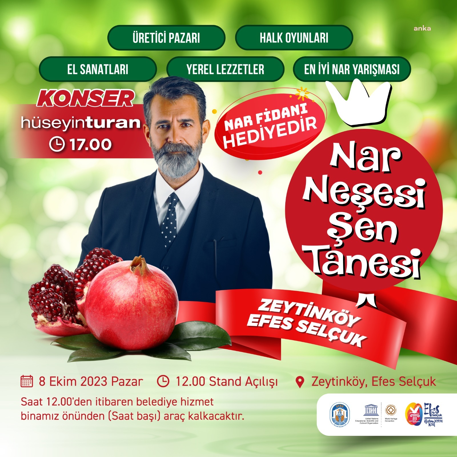 EFES SELÇUK BELEDİYESİ'NİN ÜRETİCİYE DESTEĞİ SÜRÜYOR: ‘NAR NEŞESİ ŞEN TANESİ ŞENLİĞİ’ BU PAZAR ZEYTİNKÖY’DE