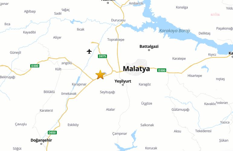 AFAD: MALATYA YEŞİLYURT'TA SAAT 09.28'DE 4,3 BÜYÜKLÜĞÜNDE DEPREM MEYDANA GELDİ