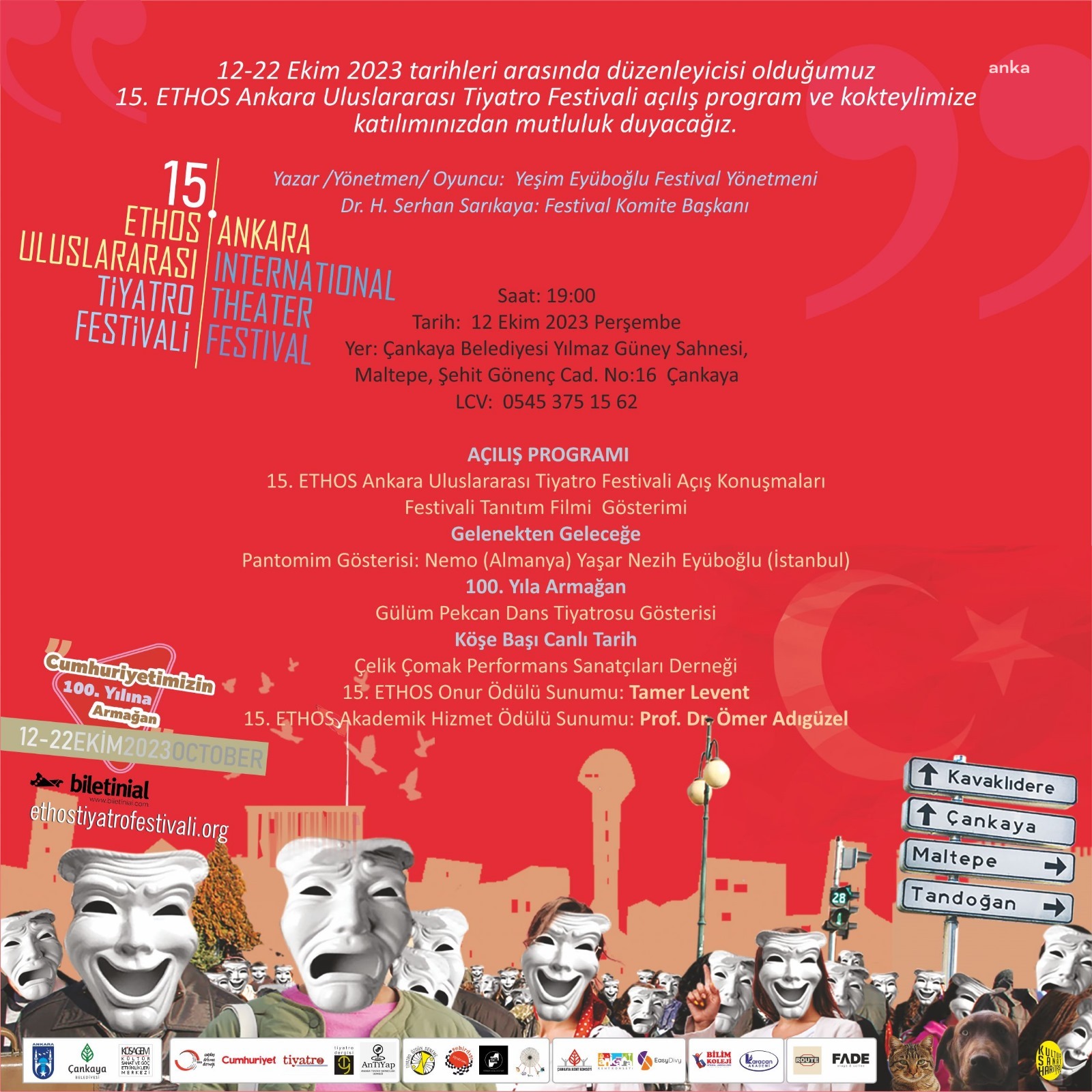 '15. ETHOS TİYATRO FESTİVALİ' ÇANKAYA'DA BAŞLIYOR