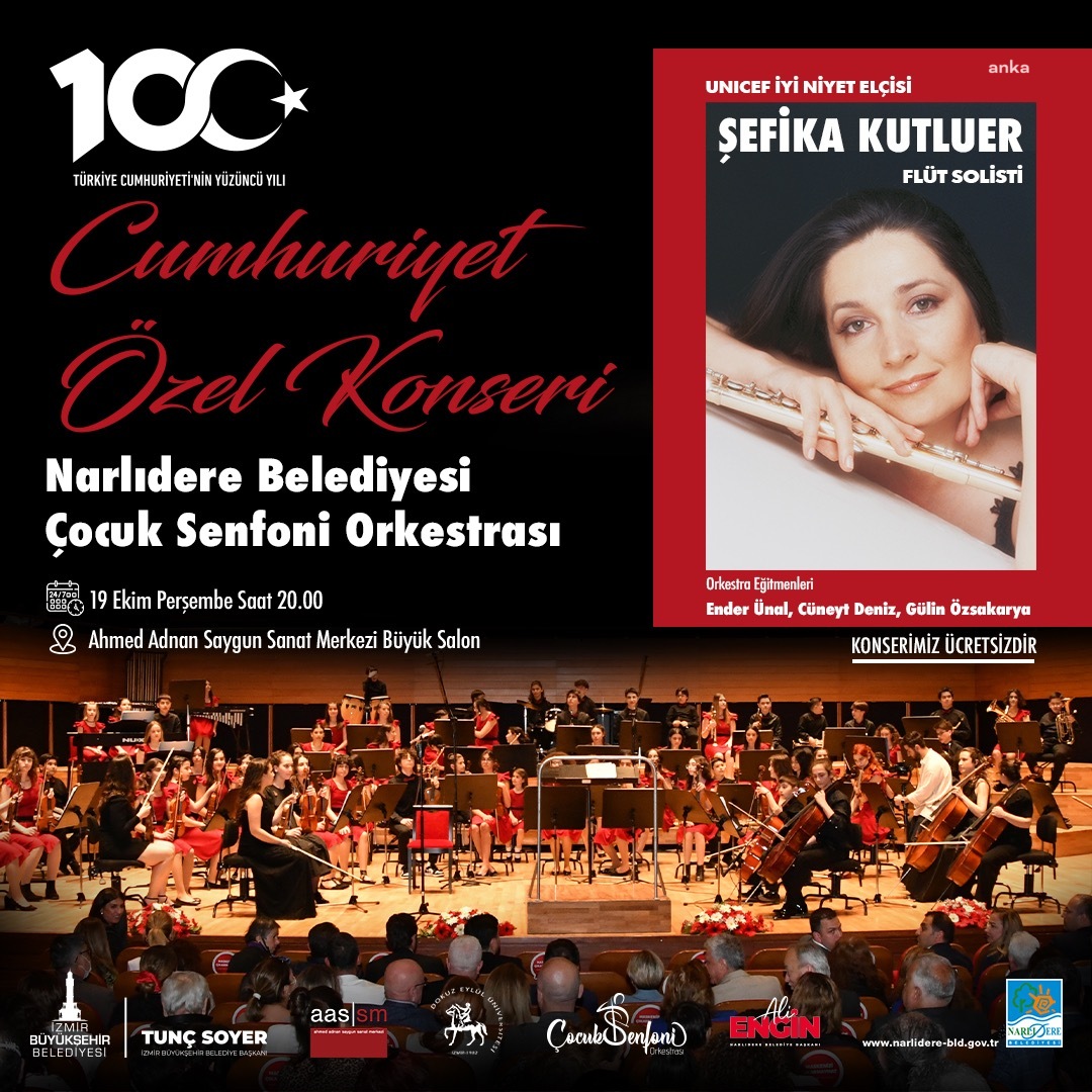 NARLIDERE BELEDİYESİ ÇOCUK SENFONİ ORKESTRASI’NDAN CUMHURİYETİN 100. YILI ÖZEL KONSERİ