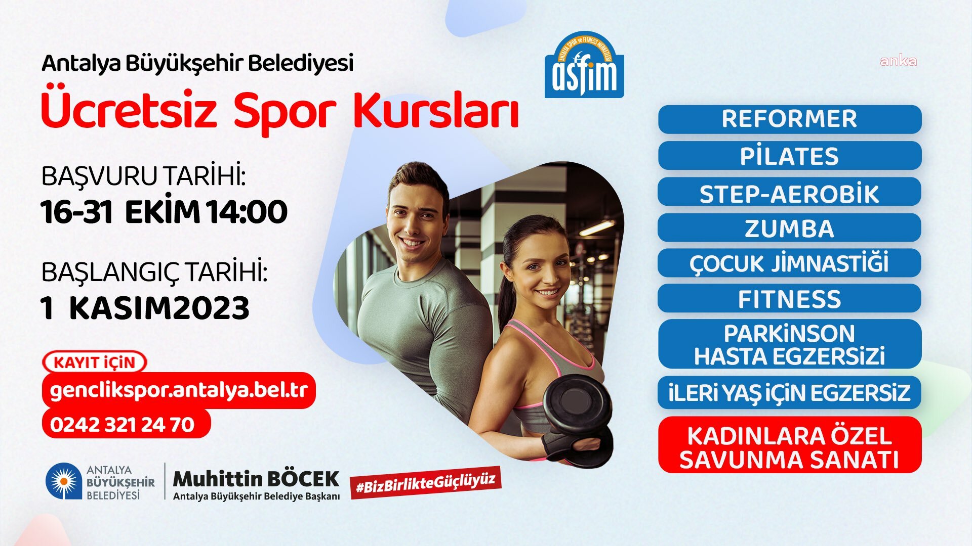 ANTALYA SPOR VE FİTNESS MERKEZLERİ’NDE KAYITLAR BAŞLADI