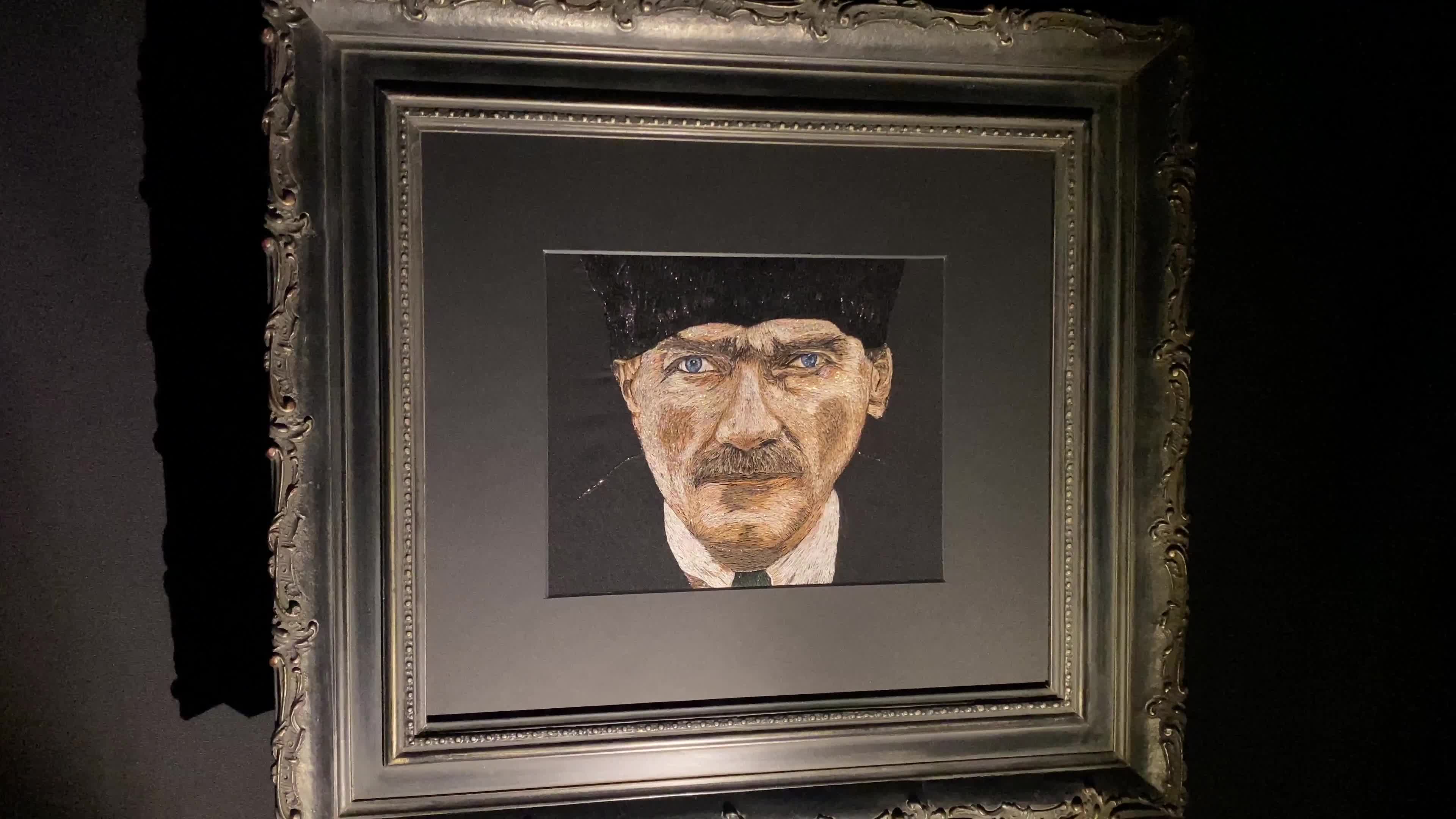 SANATÇI LEYLA ASLAN, İPLİKTEN ATATÜRK PORTRESİ YAPTI