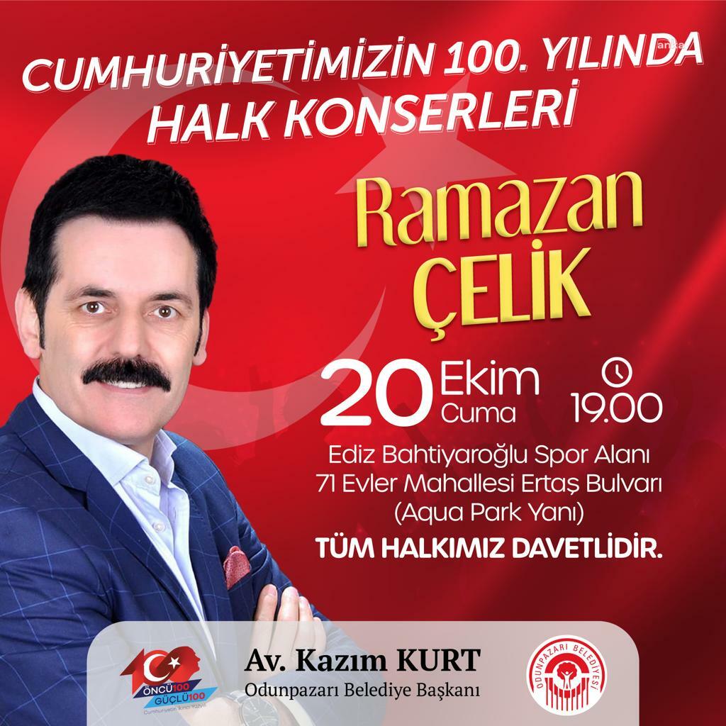ODUNPAZARI BELEDİYESİ CUMHURİYET’İN 100. YILINI HALK KONSERLERİ İLE KUTLAYACAK