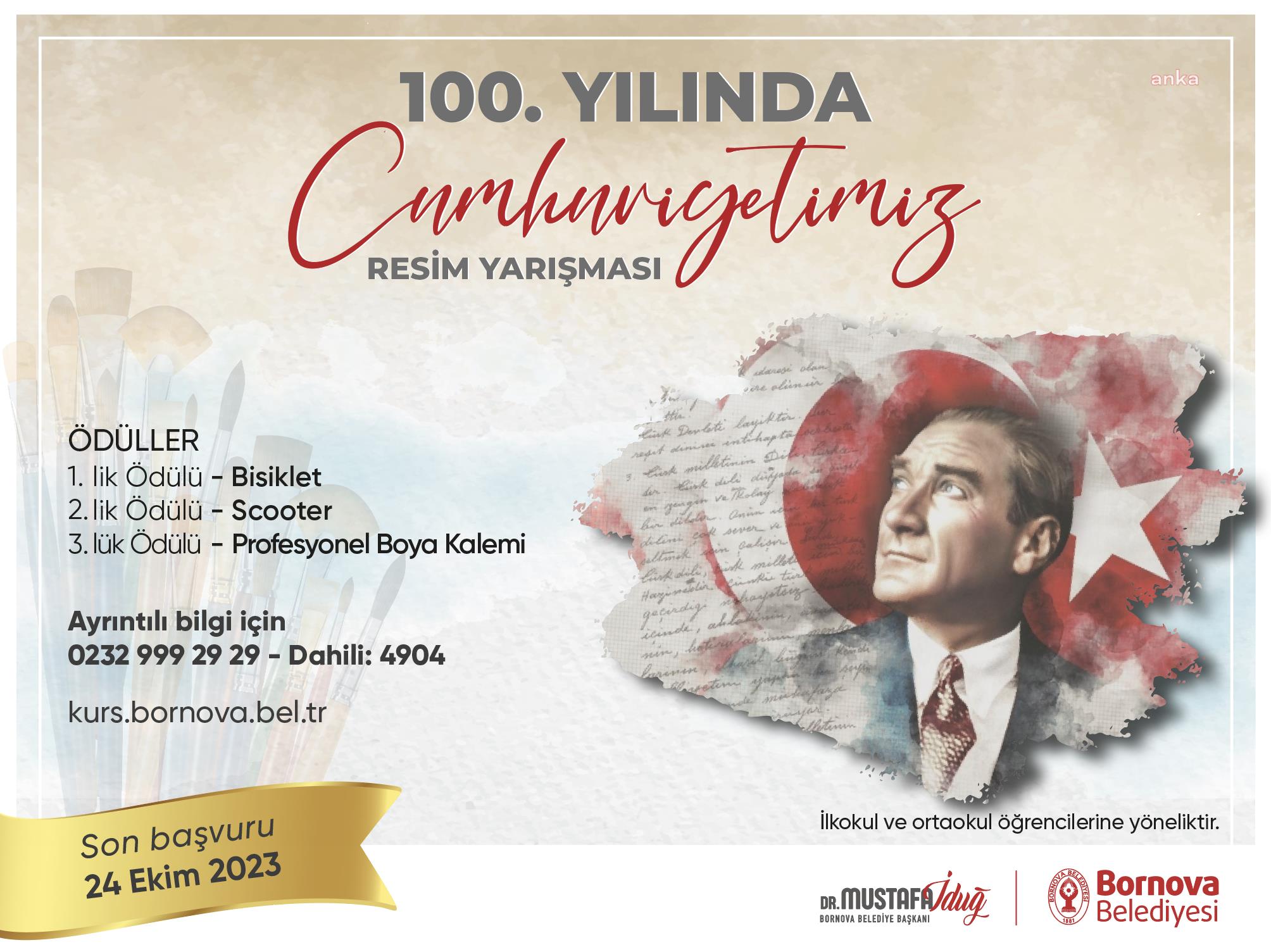 BORNOVA BELEDİYESİ'NDEN 100. YILA ÖZEL RESİM YARIŞMASI