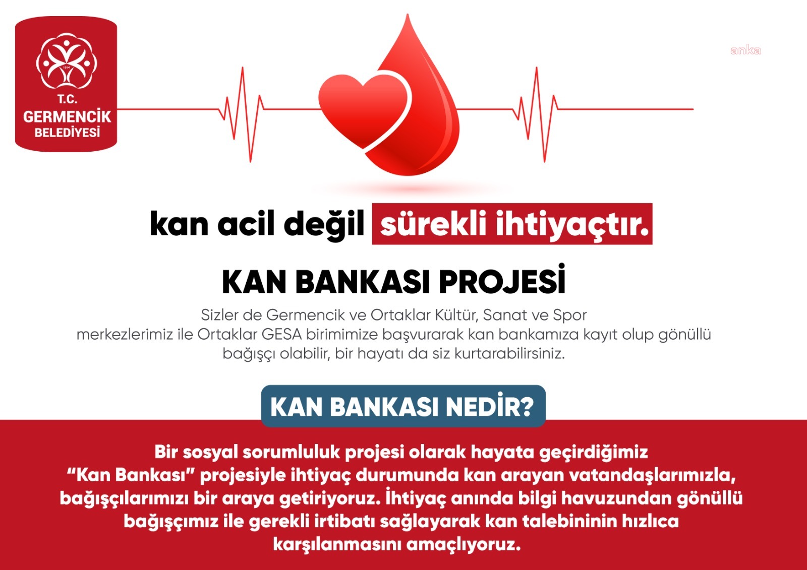 GERMENCİK BELEDİYESİ, “KAN BANKASI” PROJESİNİ HAYATA GEÇİRDİ