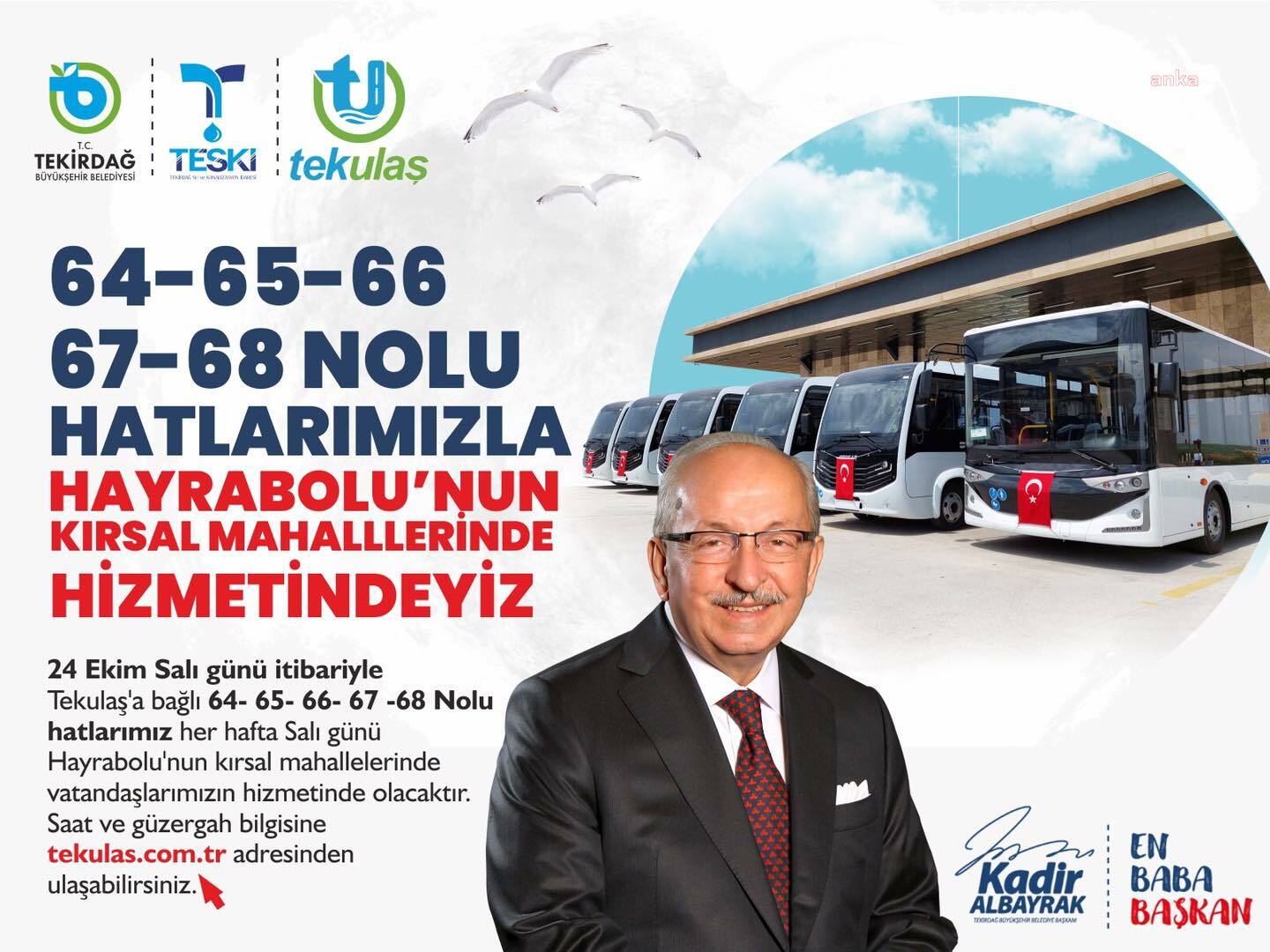 TEKİRDAĞ HAYRABOLU'NUN KIRSAL MAHALLELERİNDE TOPLU ULAŞIM HİZMETİ BAŞLIYOR