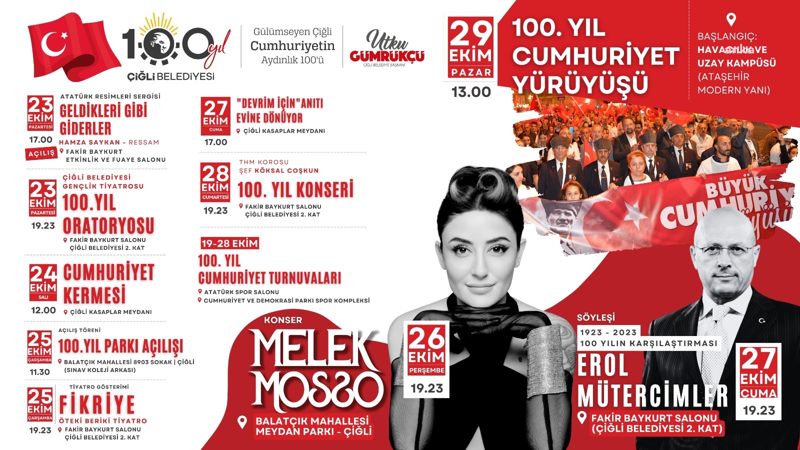 CUMHURİYETİN 100. YILI ÇİĞLİ'DE COŞKUYLA KUTLANACAK
