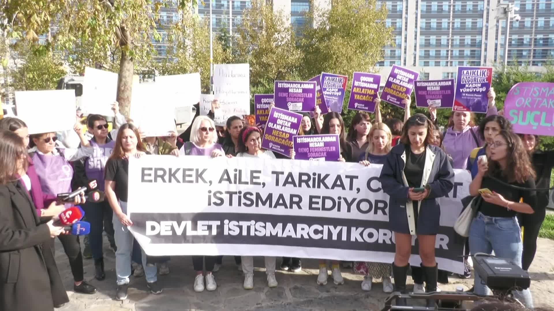 H.K.G. DAVASINDA KARAR DURUSMASI BAŞLADI. DURUŞMA ÖNCESİ ADLİYE ÖNÜNDE AÇIKLAMA YAPILDI: "BÖYLE TOPLUM REALİTESİ DİYE BİR ŞEY YOK. YAŞANAN SUÇTUR, ÇOCUK İSTİSMARIDIR"