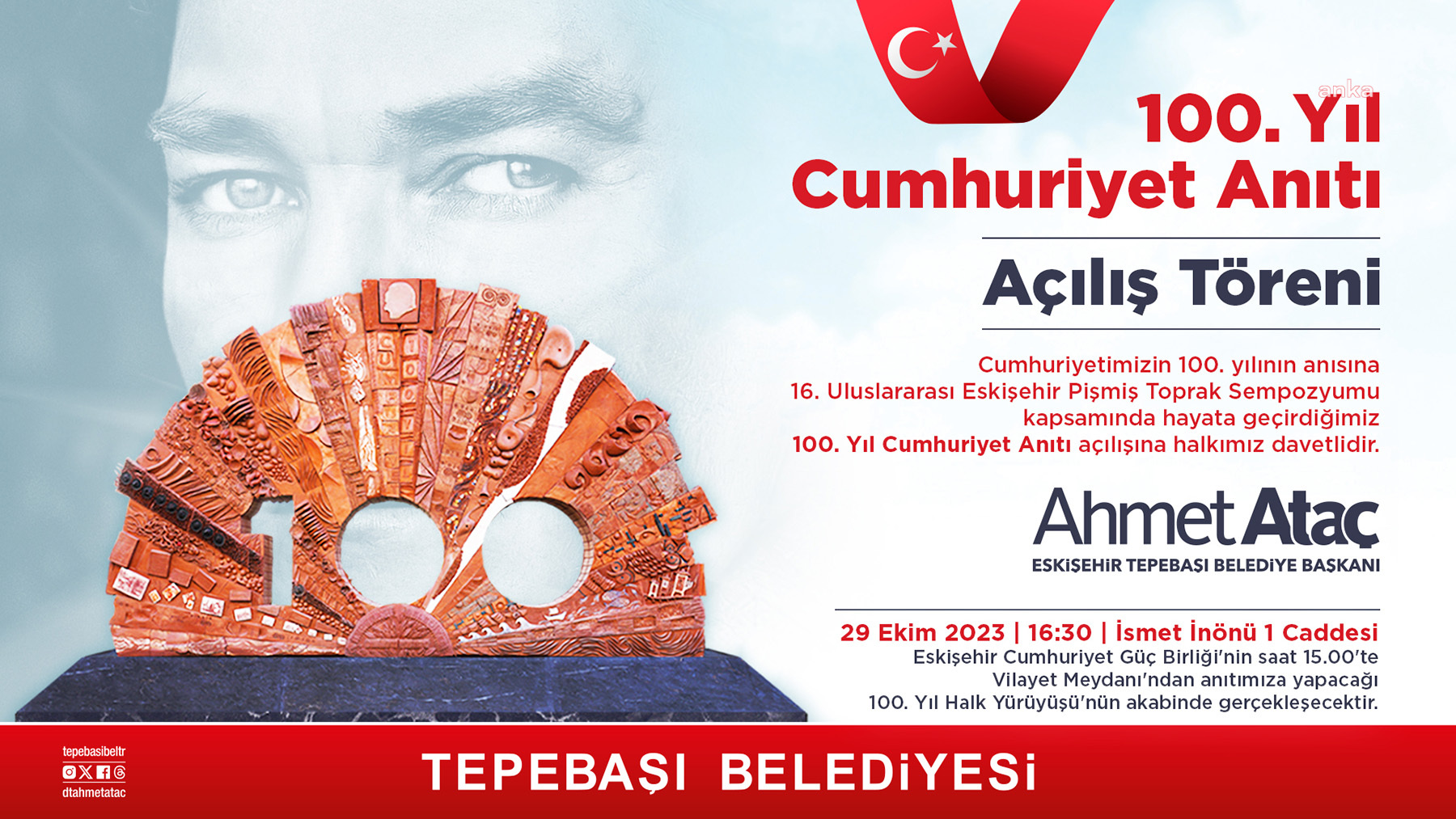 TEPEBAŞI'NDA 100. YIL CUMHURİYET ANITI AÇILIYOR