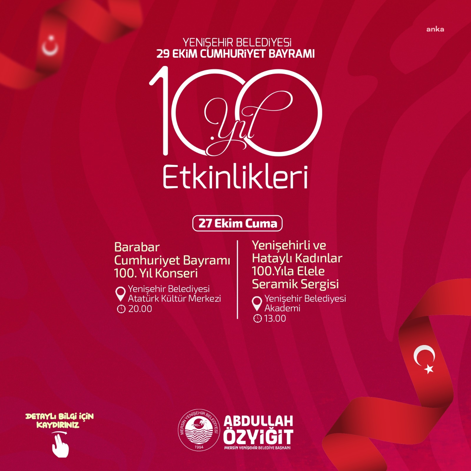 YENİŞEHİR BELEDİYESİNİN 29 EKİM CUMHURİYET BAYRAMI KUTLAMALARI BAŞLADI