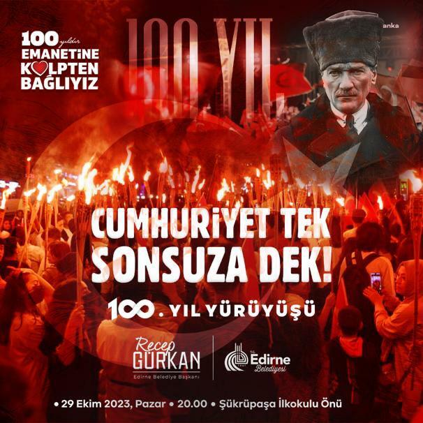 29 EKİM’DE 100. YIL COŞKUSU EDİRNE’DEN YANKILANACAK