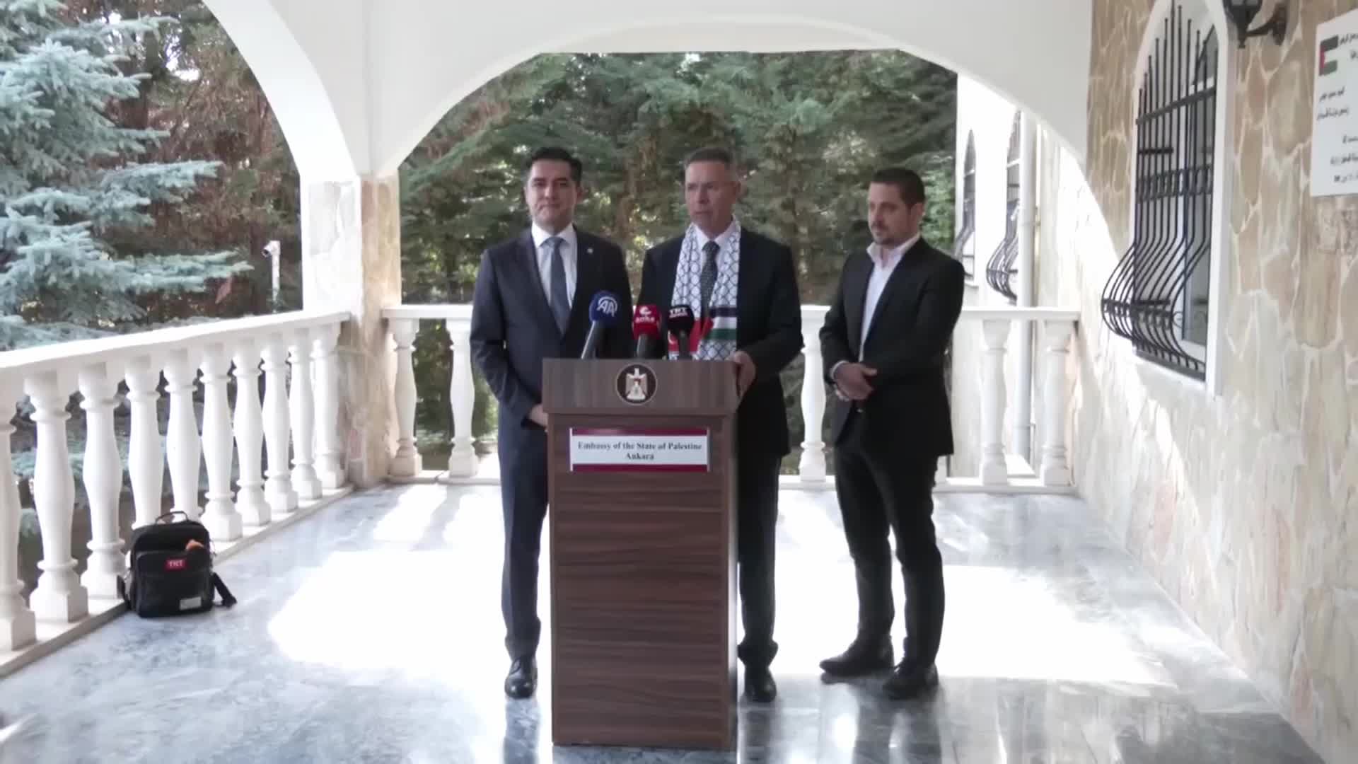 İYİ PARTİ HEYETİ, FİLİSTİN BÜYÜKELÇİLİĞİNİ ZİYARET ETTİ....KAVUNCU: “2,5 MİLYON İNSANIN ELEKTRİKTEN VE SUDAN YOKSUN OLDUĞU GAZZE’YE SADECE 84 TIR ULAŞABİLMİŞ”