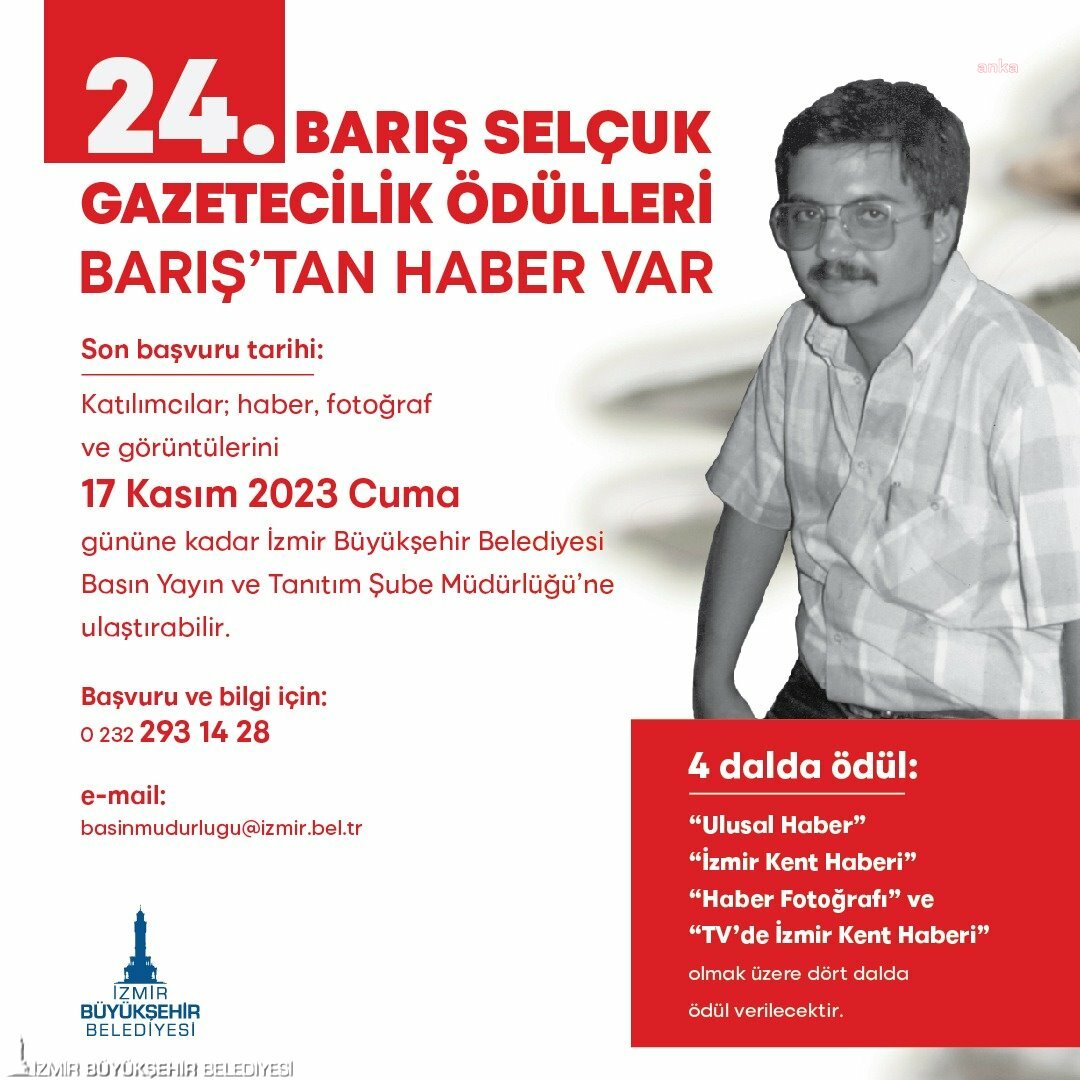 24'ÜNCÜ BARIŞ SELÇUK GAZETECİLİK ÖDÜLLERİ'NE BAŞVURULAR BAŞLADI