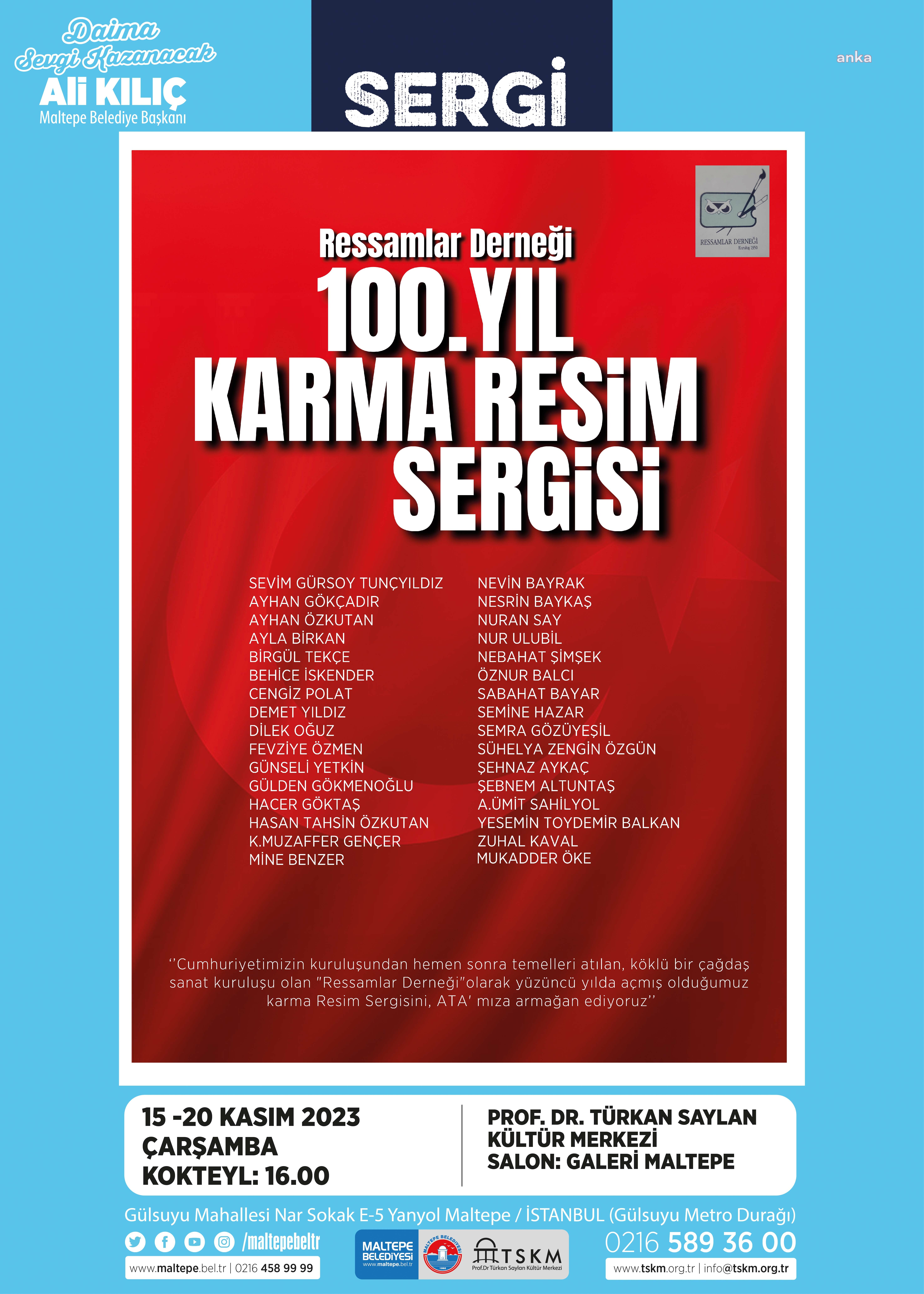 MALTEPE BELEDİYESİ’NİN KASIM AYI SANAT ETKİNLİKLERİ BAŞLIYOR