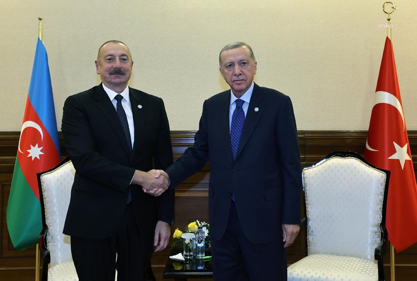 CUMHURBAŞKANI ERDOĞAN, ASTANA'DA AZERBAYCAN CUMHURBAŞKANI ALİYEV İLE GÖRÜŞTÜ