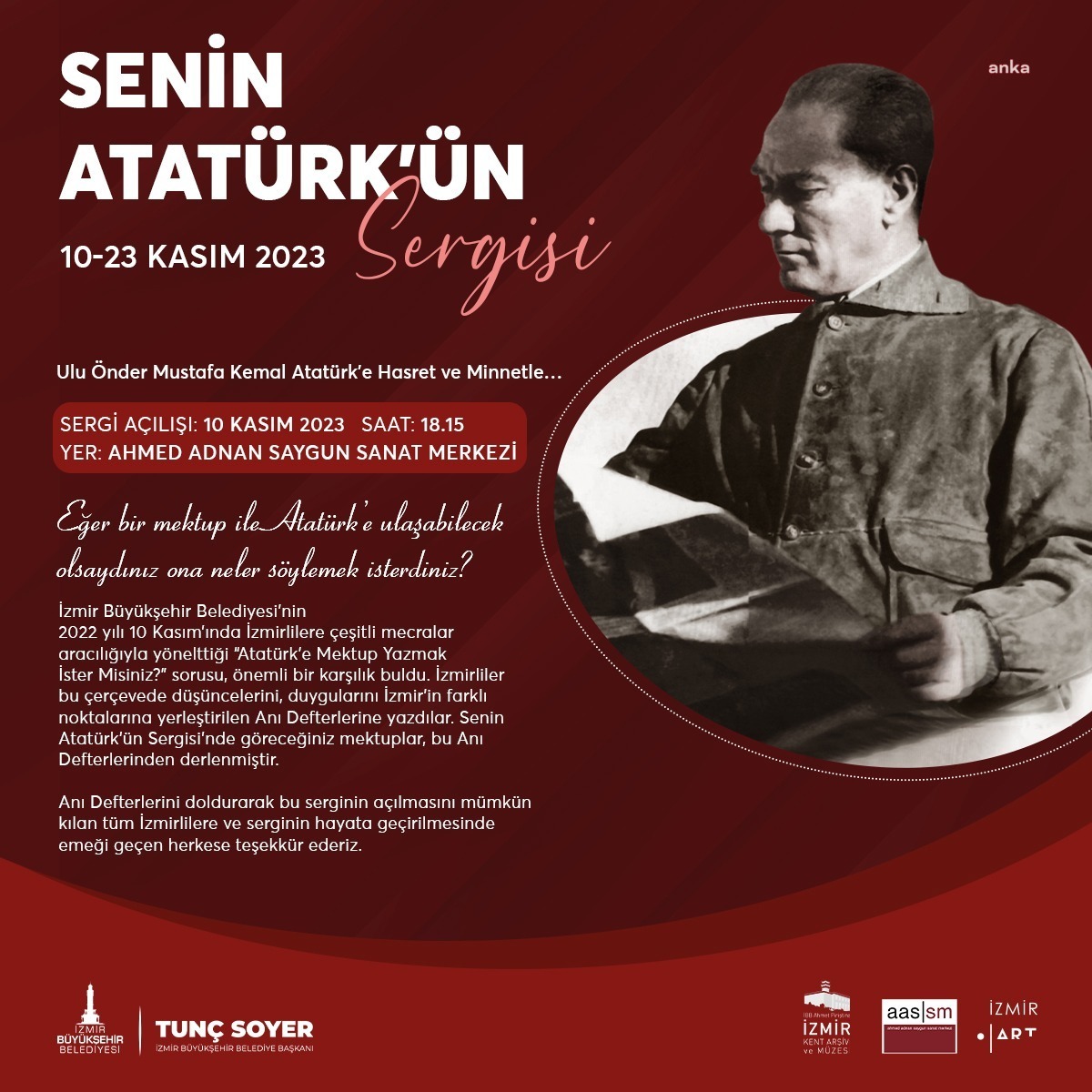 İZMİRLİLERİN ATATÜRK’E YAZDIĞI MEKTUPLAR SERGİLENECEK