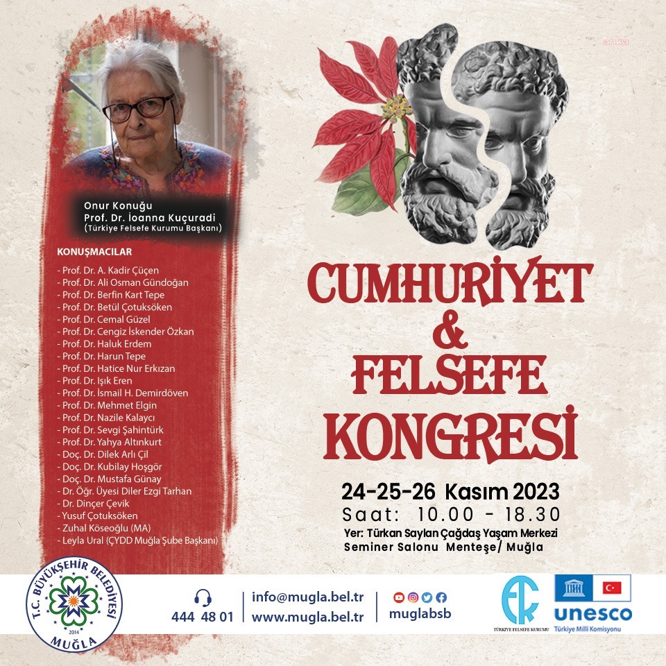 MUĞLA BÜYÜKŞEHİR, CUMHURİYET VE FELSEFE KONGRESİ DÜZENLİYOR