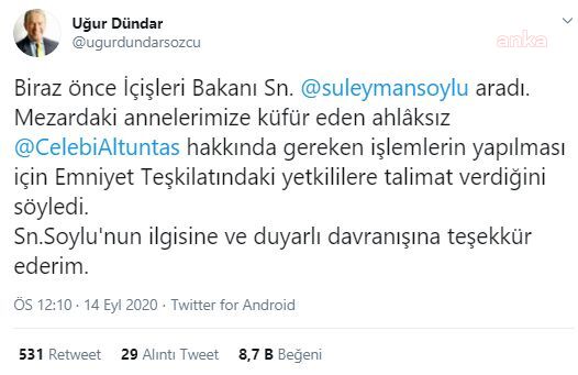 İÇİŞLERİ BAKANI SOYLU, AKP’Lİ ADAY ADAYI HAKKINDA EMNİYETE TALİMAT VERDİ