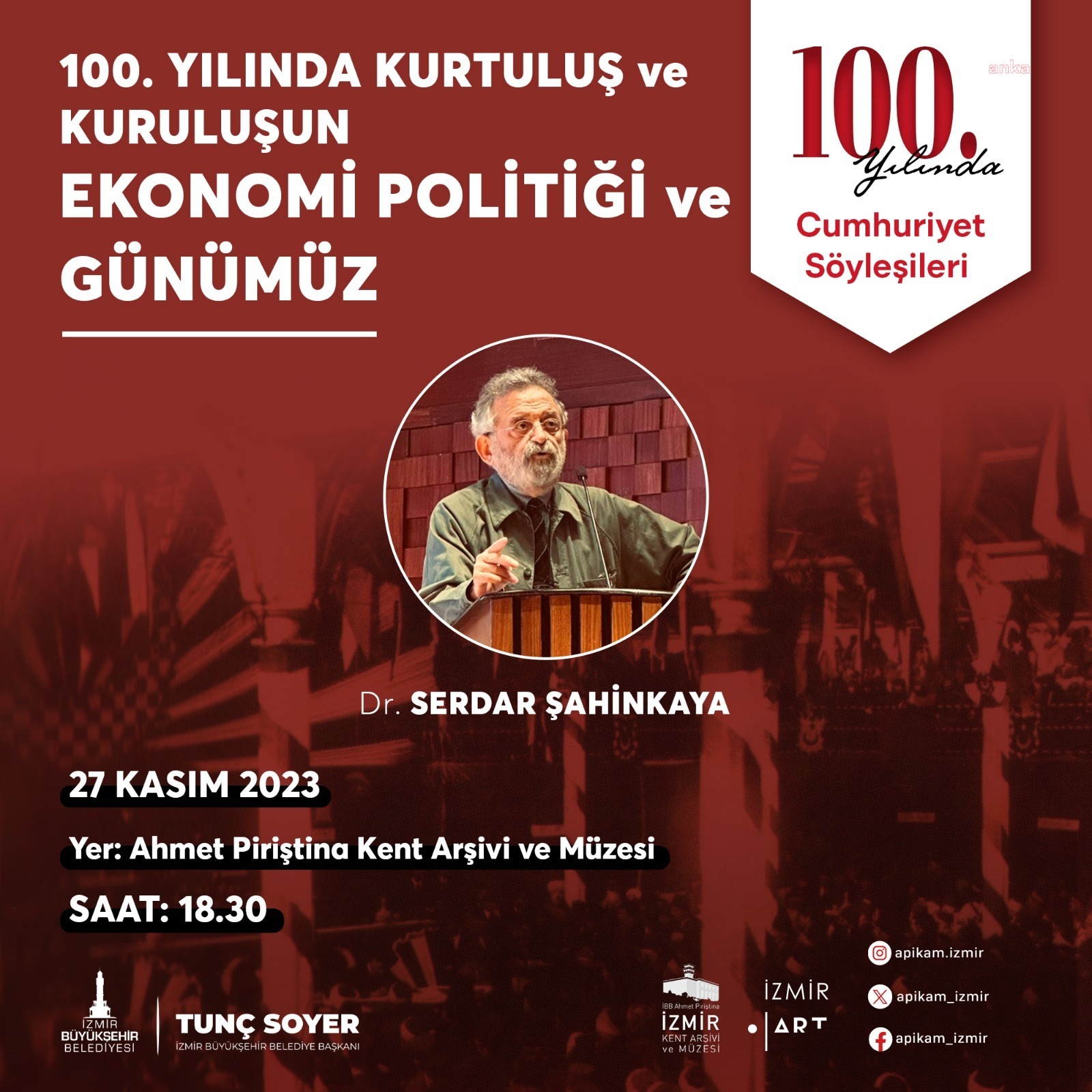 "CUMHURİYET SÖYLEŞİLERİ" DR. SERDAR ŞAHİNKAYA İLE DEVAM EDİYOR