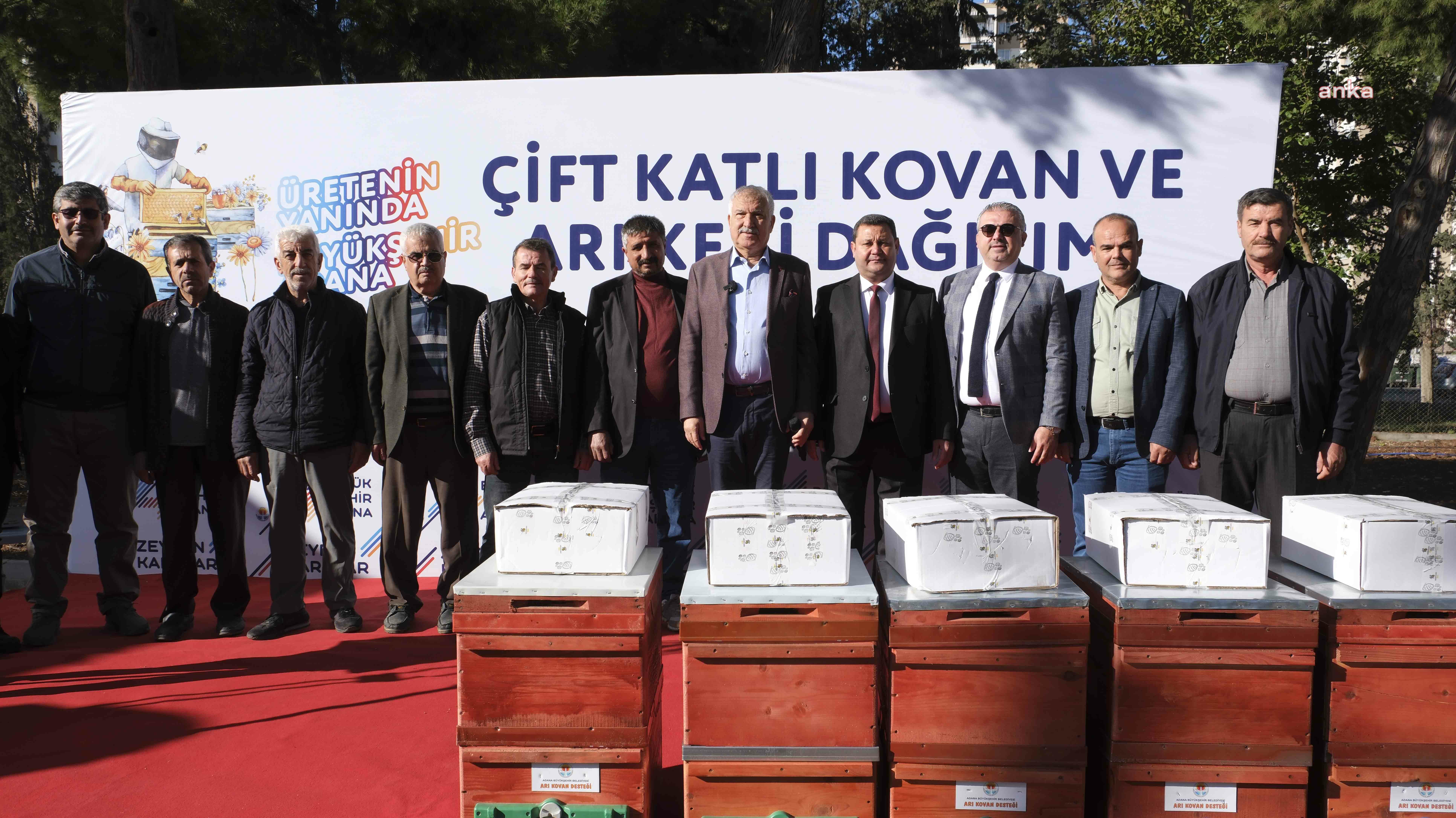 ADANA BÜYÜKŞEHİR'DEN 573 ARI YETİŞTİRİCİSİNE ÇİFT KATLI KOVAN VE ARI KEKİ