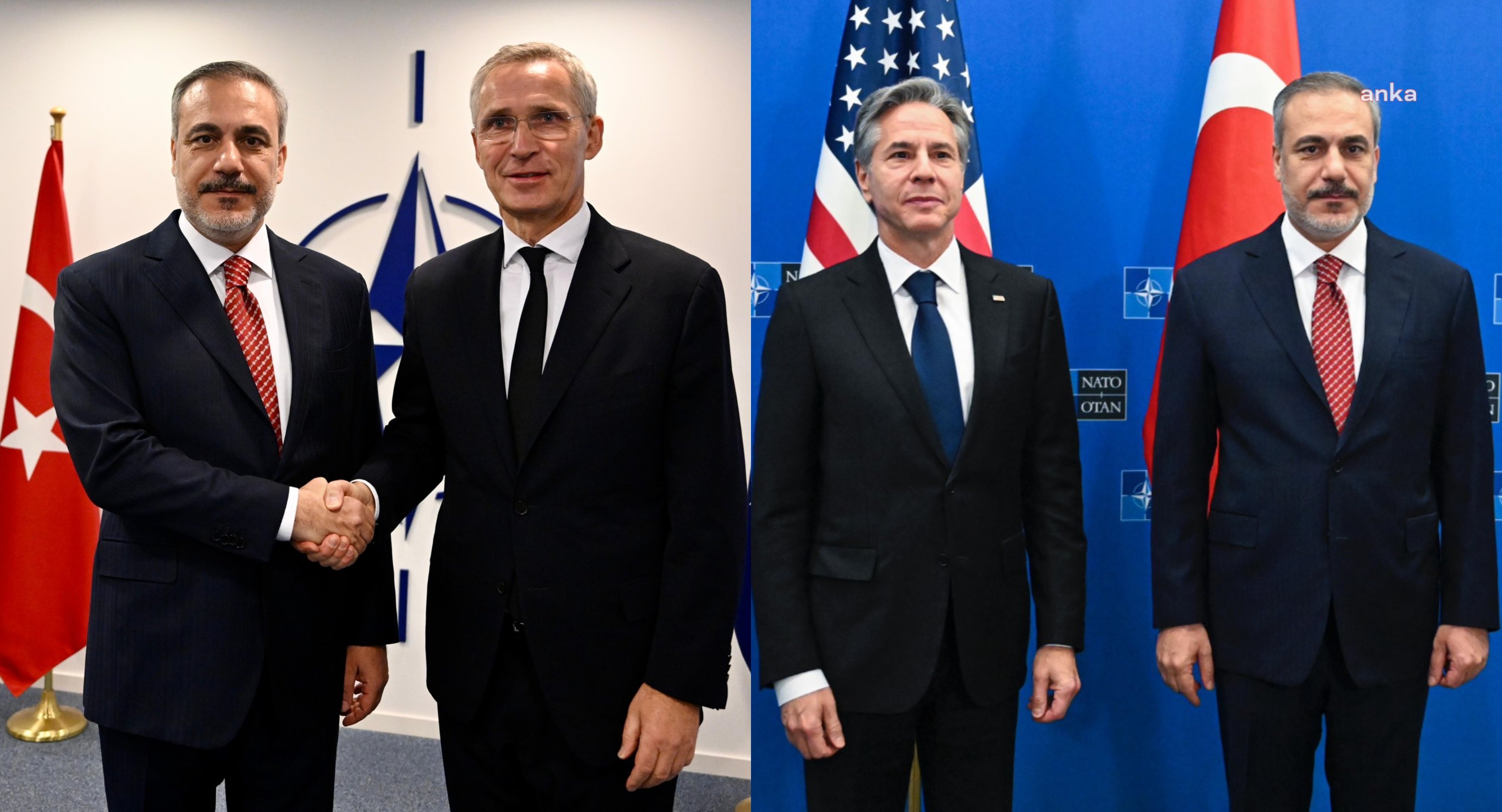 HAKAN FİDAN, BRÜKSEL'DE NATO GENEL SEKRETERİ JENS STOLTENBERG VE ABD DIŞİŞLERİ BAKANI ANTONY BLINKEN İLE GÖRÜŞTÜ