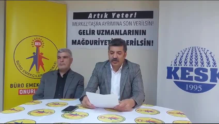 BES GENEL SEKRETERİ ÖZKAN: “GELİR UZMANLARININ MAĞDURİYETİNİ GİDERMEK İÇİN HAZİNE VE MALİYE BAKANLIĞI’NDA MERKEZ- TAŞRA AYRIMINA SON VERİN”
