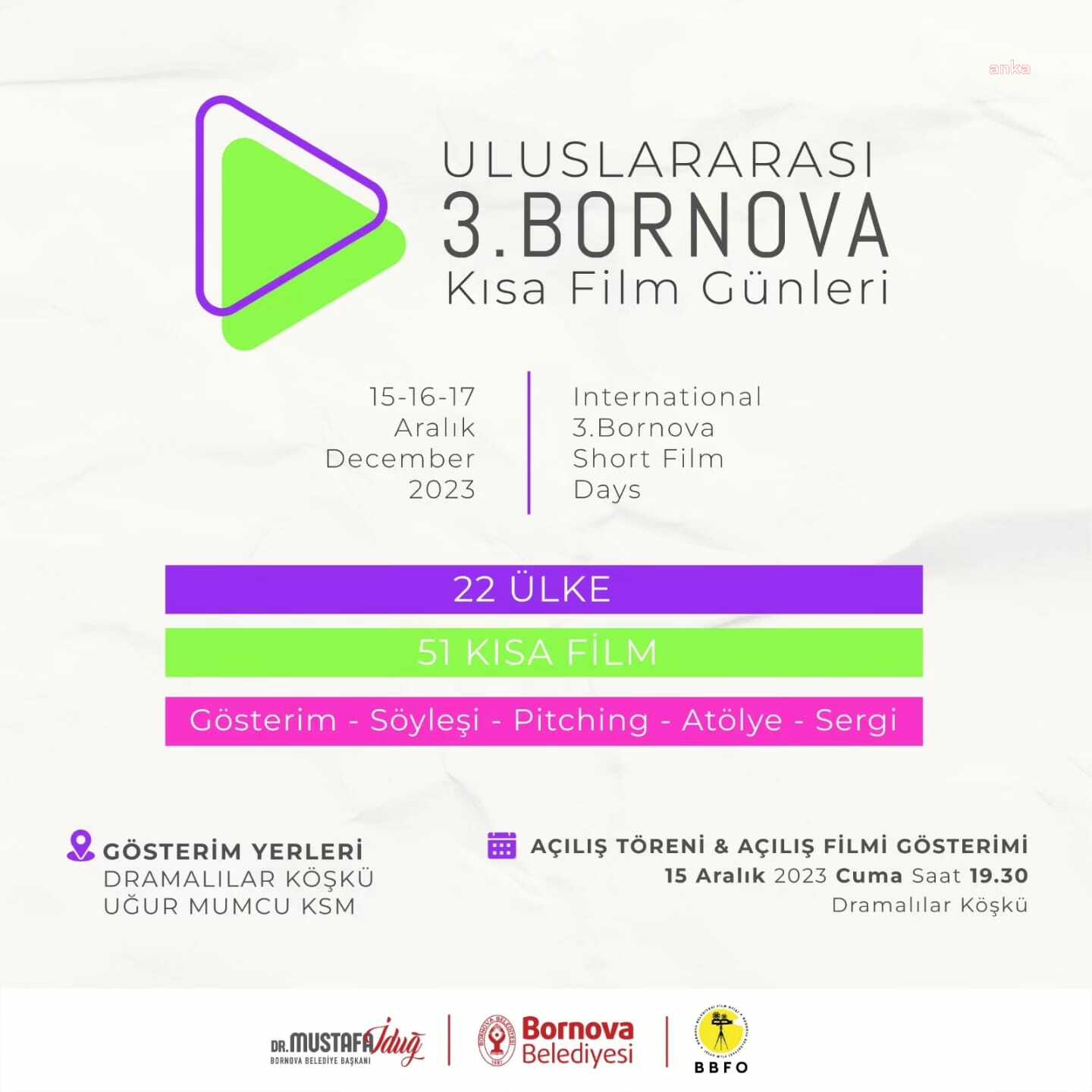 ULUSLARARASI BORNOVA KISA FİLM GÜNLERİ İÇİN GERİ SAYIM