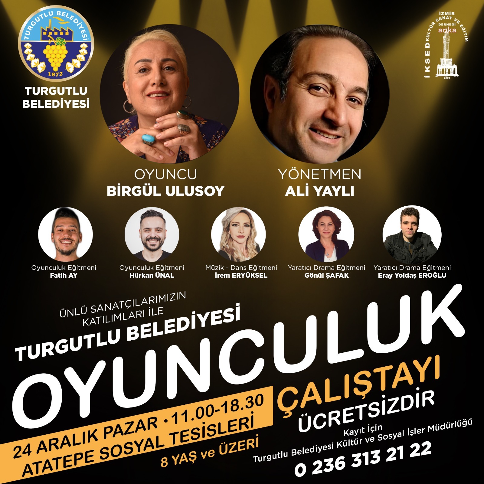 TURGUTLU BELEDİYESİ 'OYUNCULUK ÇALIŞTAYI'NA EV SAHİPLİĞİ YAPACAK