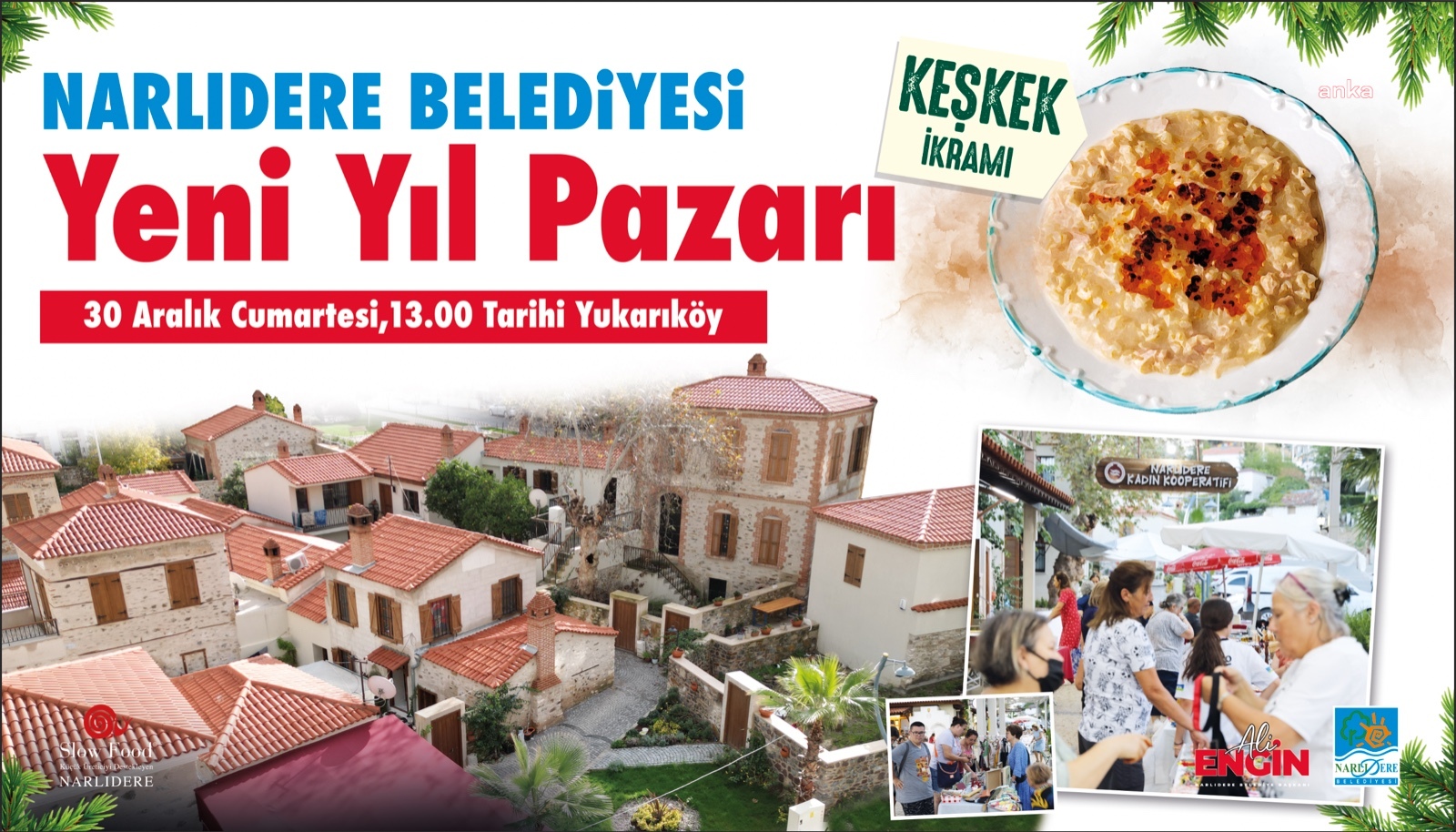 NARLIDERE'DE "YENİ YIL PAZARI"NDA KEŞKEK KAZANLARI KAYNAYACAK