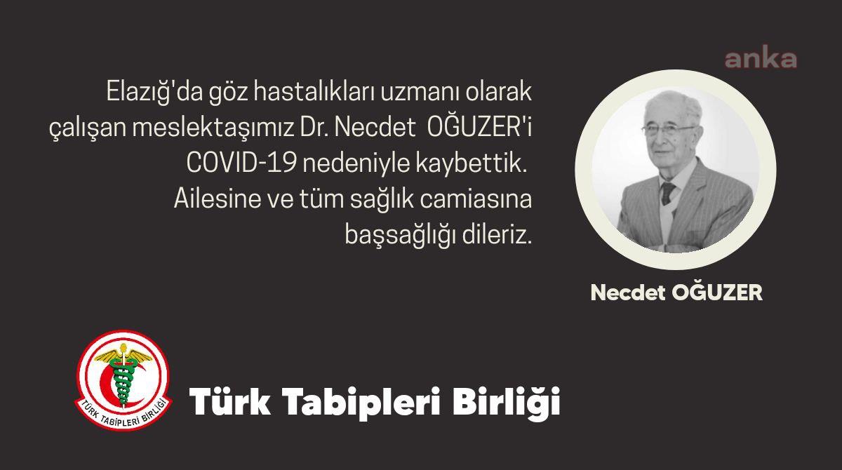 TTB, COVİD-19 NEDENİYLE BİR DOKTORUN DAHA VEFAT ETTİĞİNİ DUYURDU