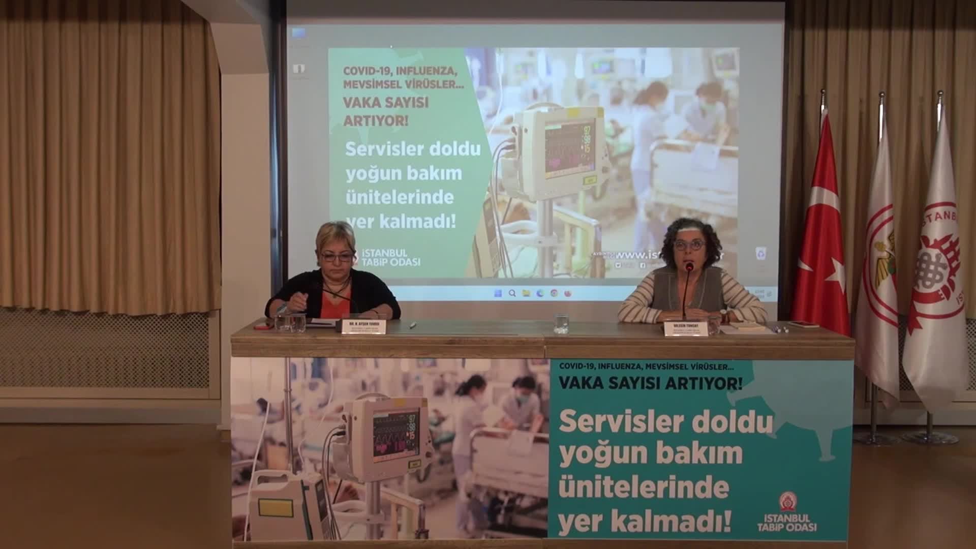 İSTANBUL TABİP ODASI: "MEVSİMSEL ENFEKSİYONLAR VE COVİD-19 NEDENİYLE YOĞUN BAKIMLARDA CİDDİ BİR KRİZ YAŞANIYOR. SAĞLIK BAKANLIĞI'NI GÖREVE ÇAĞIRIYORUZ"