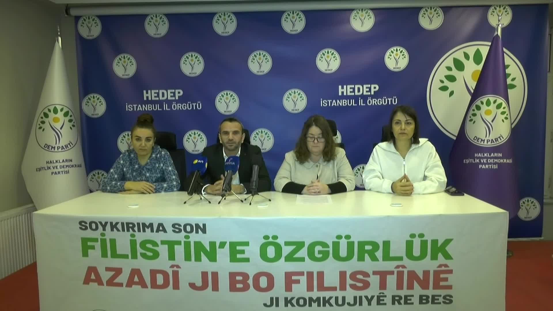 DEM PARTİ, FİLİSTİN İÇİN PAZAR GÜNÜ İSTANBUL’DA MİTİNG YAPACAK: “İSRAİL’LE TÜM ASKERİ, TİCARİ, DİPLOMATİK İLİŞKİLERE SON VERİLSİN DİYORUZ”