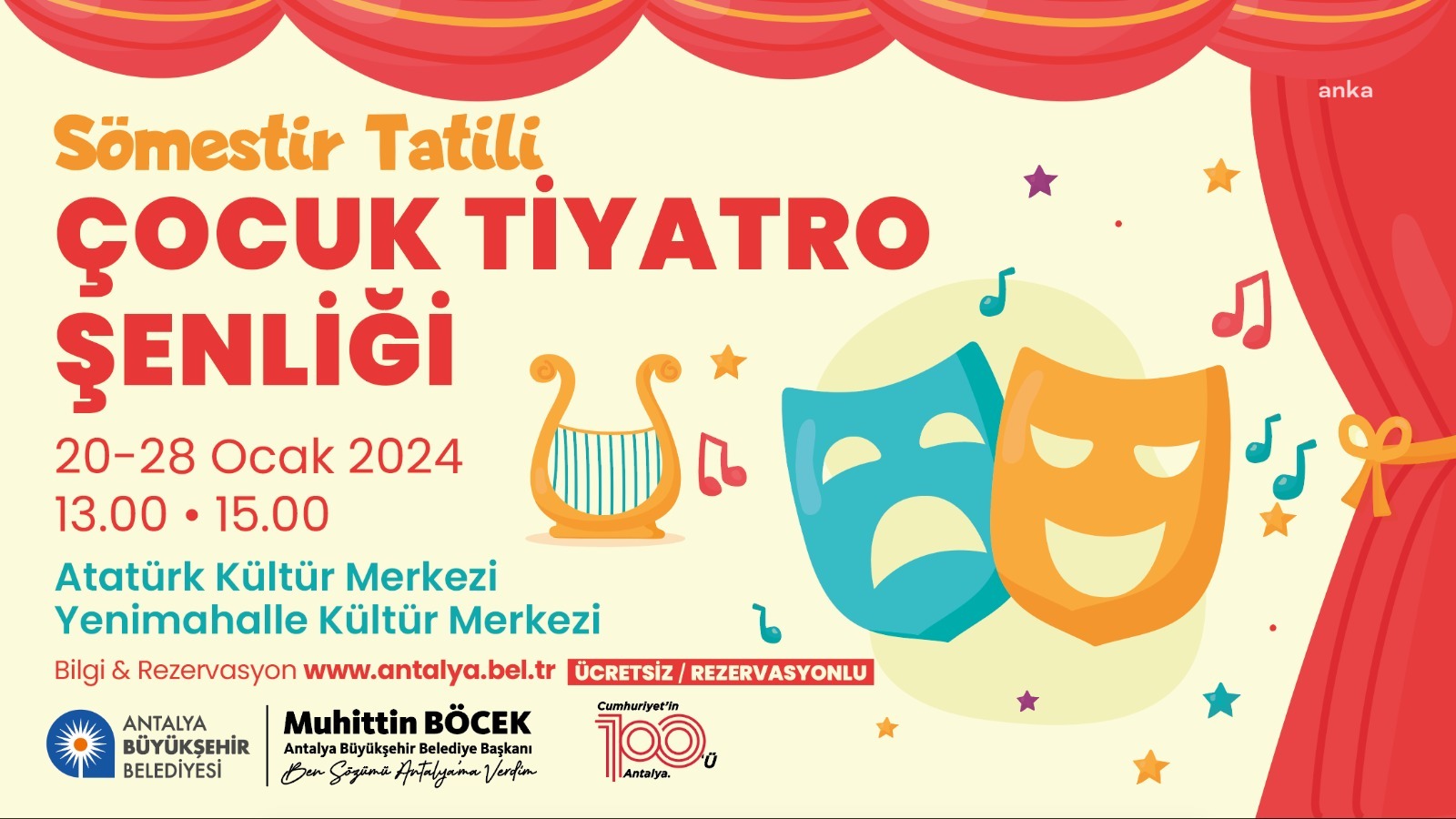 ANTALYA BÜYÜKŞEHİR BELEDİYESİ’NDEN ÇOCUKLARA TATİLDE TİYATRO ARMAĞANI