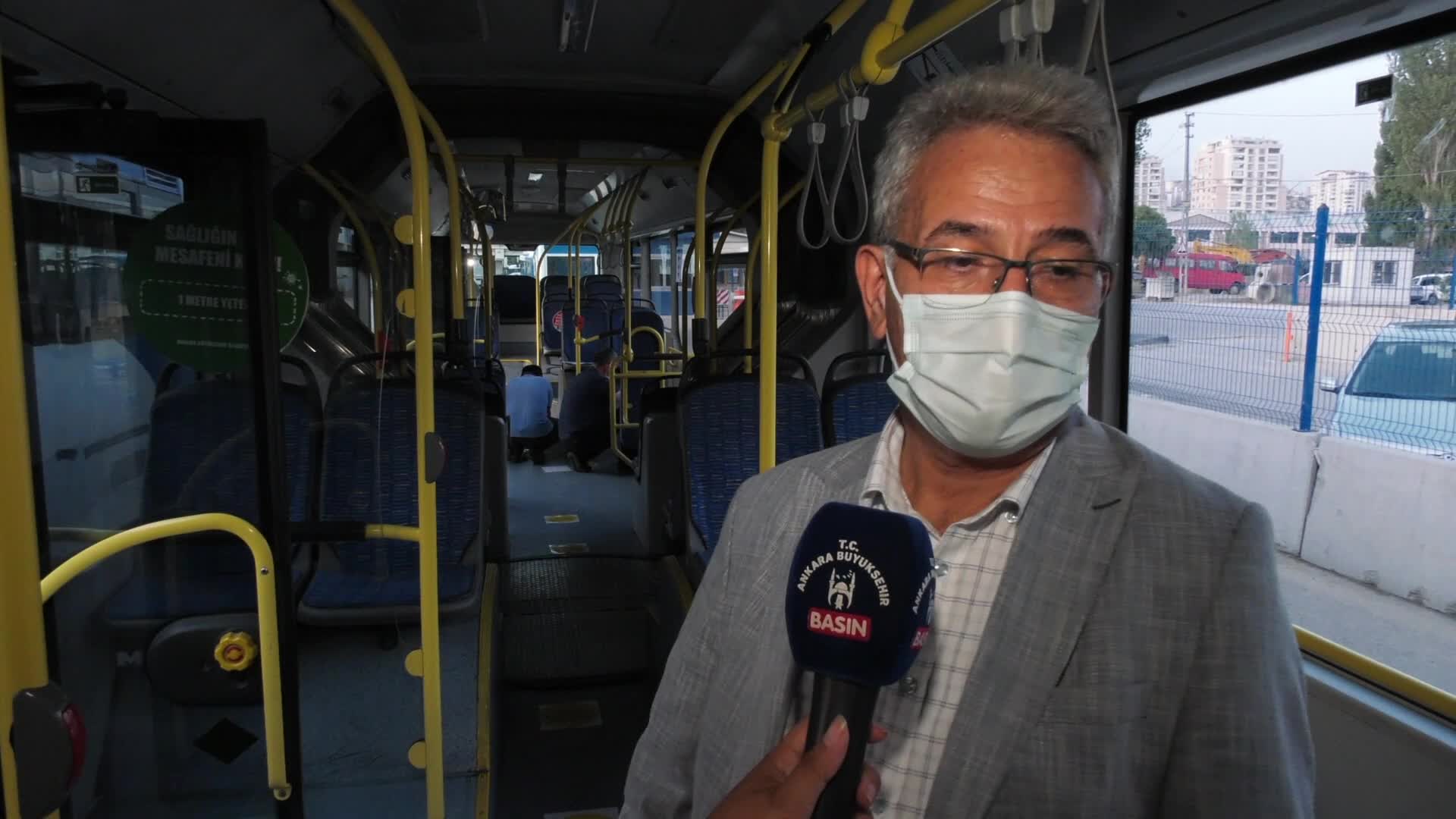 BAŞKENT'TE TOPLU TAŞIMA ARAÇLARINDA SOSYAL MESAFE UYGULAMASI