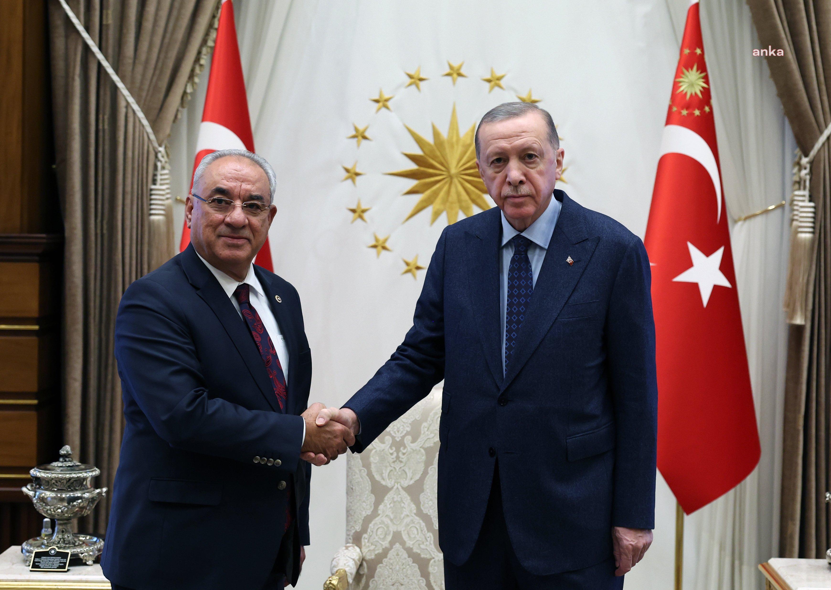 CUMHURBAŞKANI ERDOĞAN, DSP GENEL BAŞKANI AKSAKAL İLE GÖRÜŞTÜ