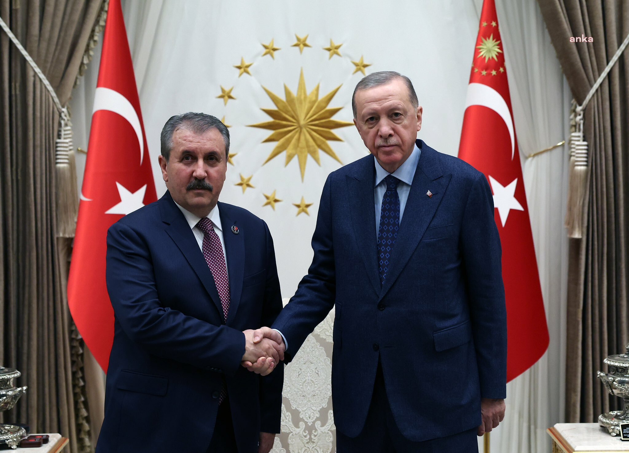 CUMHURBAŞKANI ERDOĞAN, BBP GENEL BAŞKANI DESTİCİ İLE GÖRÜŞTÜ
