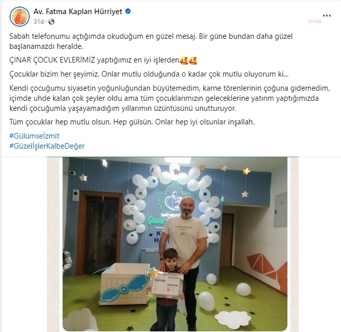 MİNİK ARMAĞAN’IN BABASINDAN FATMA BAŞKAN'A TEŞEKKÜR