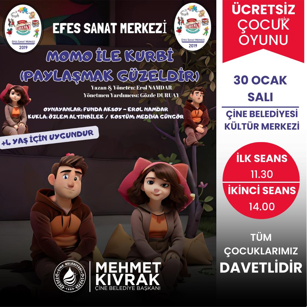 ÇİNE BELEDİYESİ, ÇOCUKLARI TİYATROYLA BULUŞTURACAK