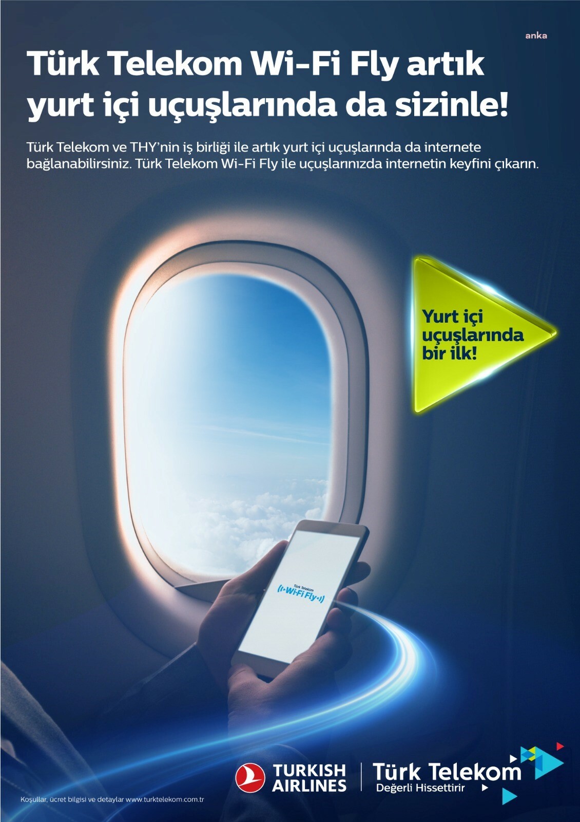 TÜRK TELEKOM, THY’NİN YURT İÇİ UÇUŞLARINDA DA WİFİ HİZMETİ VERECEK