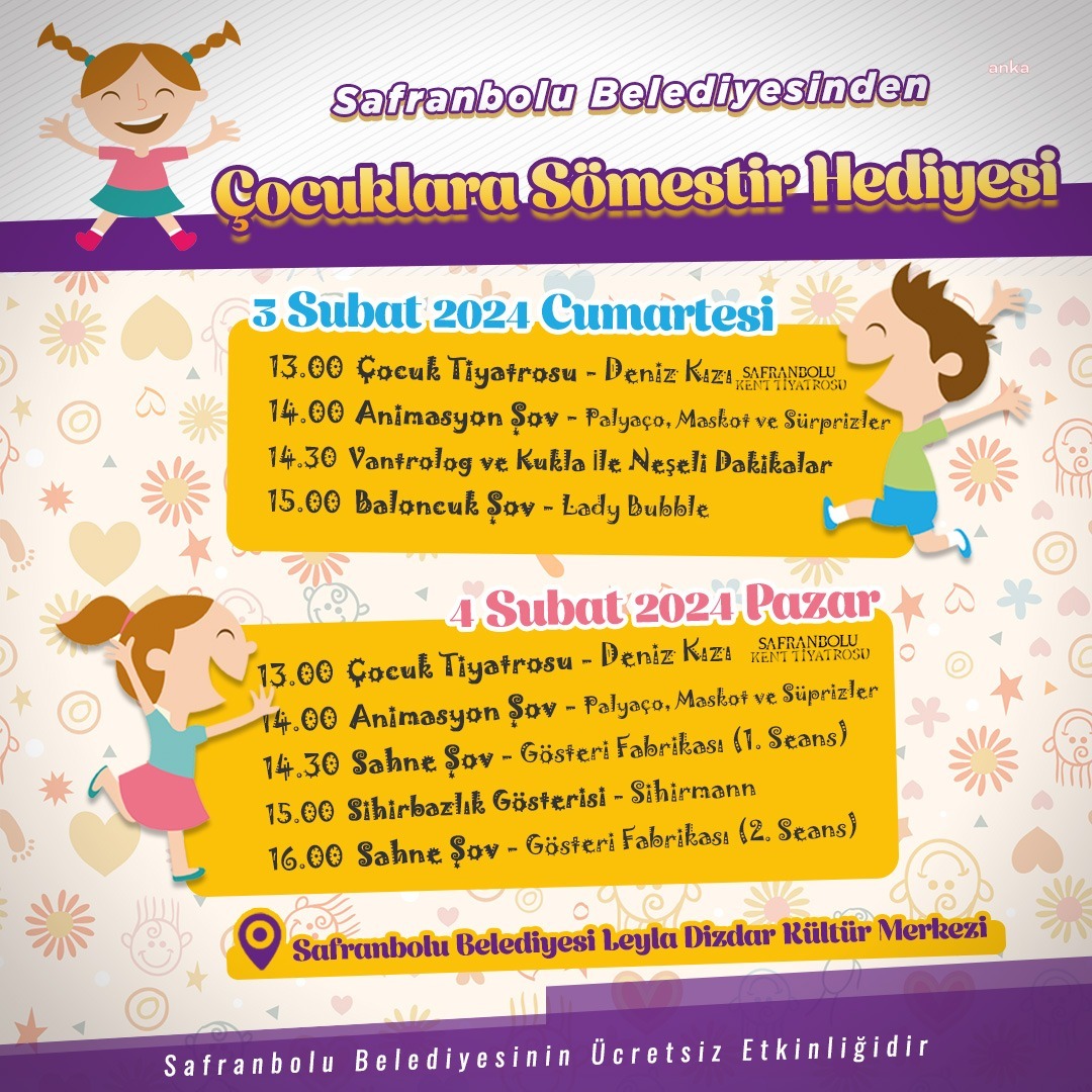 SAFRANBOLU BELEDİYESİ'NDEN ÇOCUKLAR İÇİN SÖMESTİR HEDİYESİ