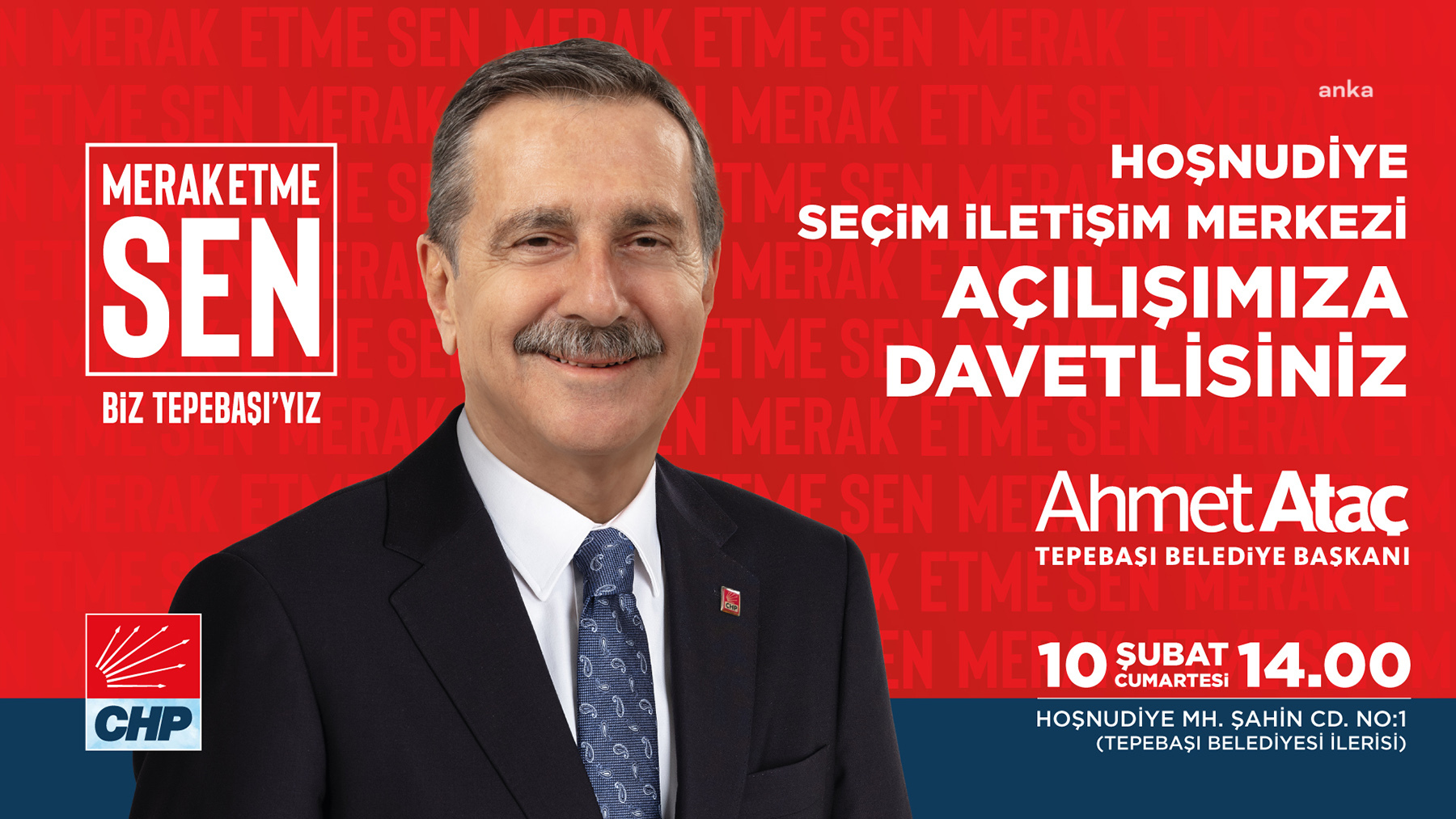 TEPEBAŞI BELEDİYE BAŞKANI ATAÇ, İLK SEÇİM İLETİŞİM MERKEZİ'Nİ HOŞNUDİYE'DE AÇACAK