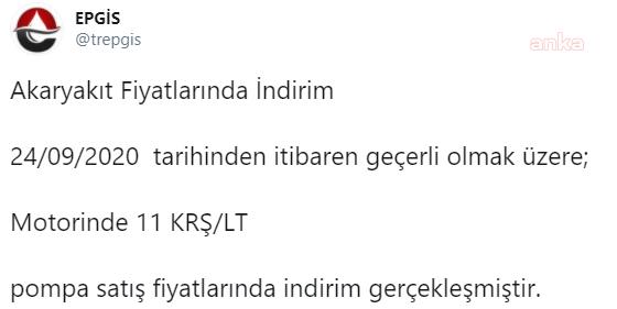 MOTORİNİN LİTRE FİYATINA 11 KURUŞ İNDİRİM