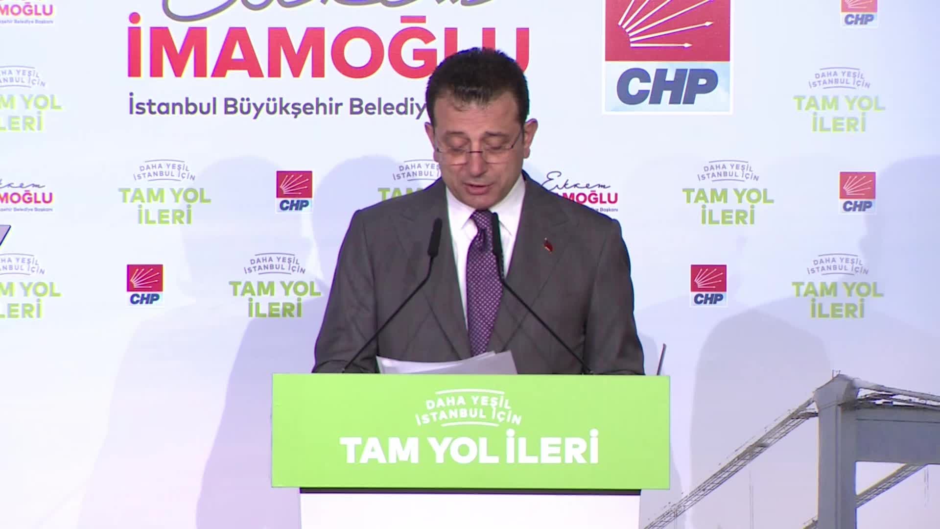 İBB BAŞKANI EKREM İMAMOĞLU: “KANAL İSTANBUL PLANLARI İPTAL”