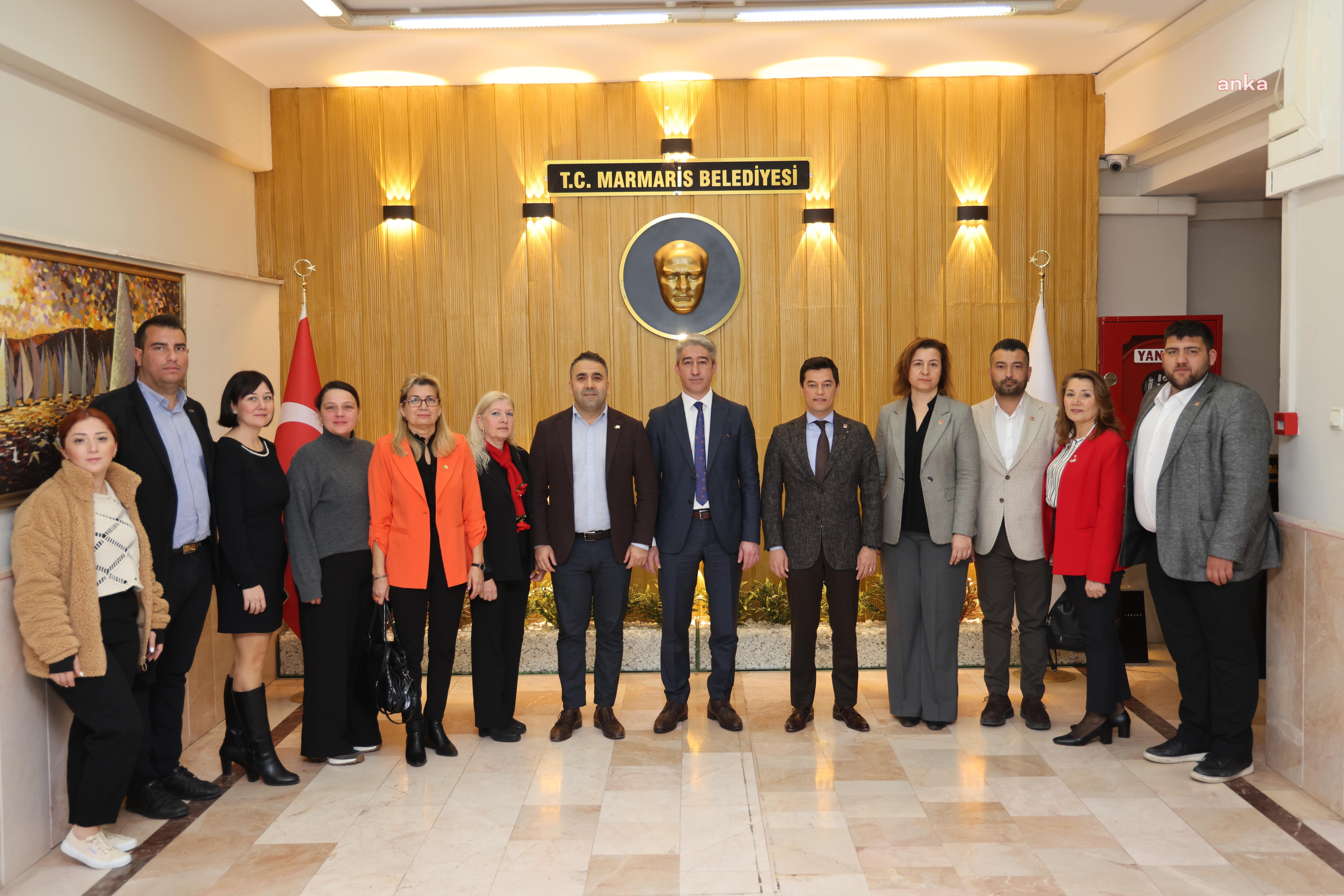 CHP MARMARİS BELEDİYE BAŞKAN ADAYI ACAR ÜNLÜ, MEVCUT BAŞKAN MEHMET OKTAY'I ZİYARET ETTİ