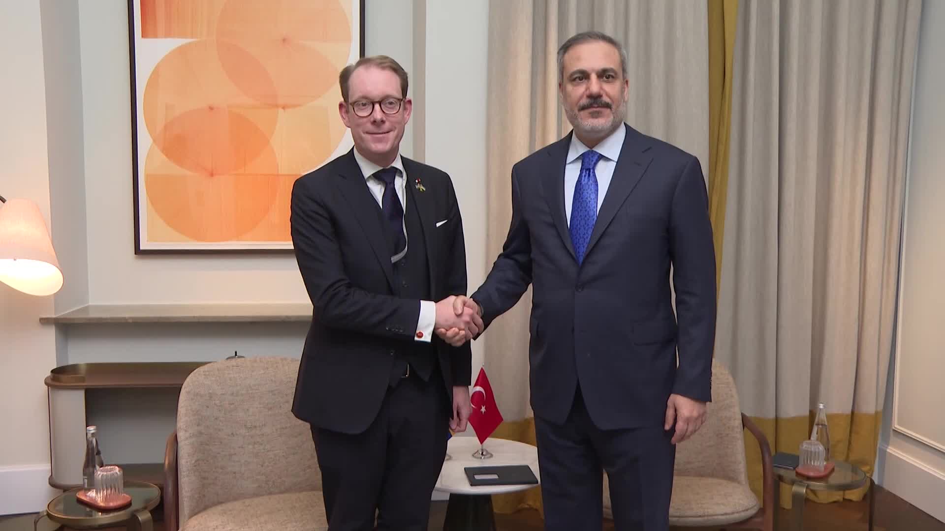 DIŞİŞLERİ BAKANI FİDAN, ALMANYA'DA İSVEÇ DIŞİŞLERİ BAKANI BİLLSTRÖM İLE GÖRÜŞTÜ