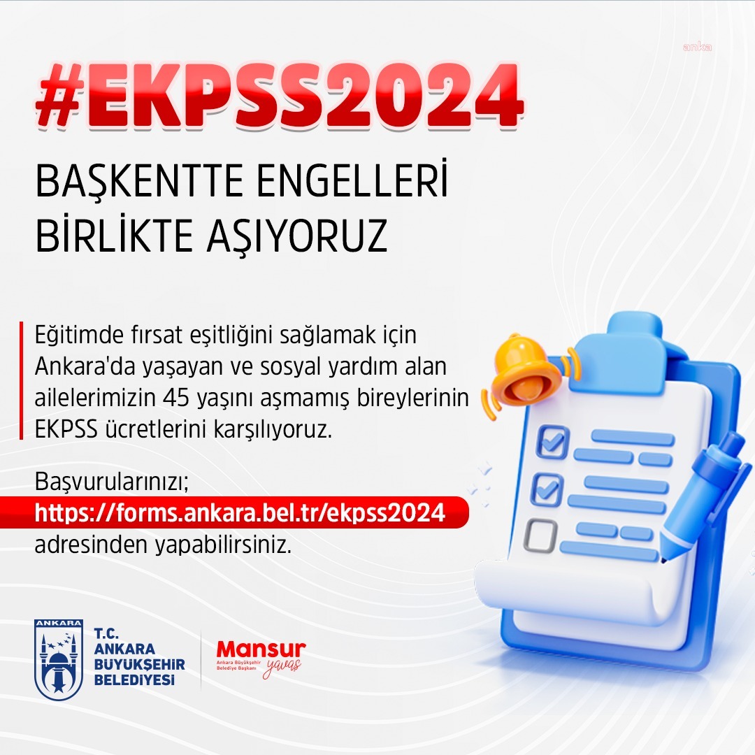 ANKARA BÜYÜKŞEHİR BELEDİYESİ’NDEN EKPSS’YE GİRECEK MEMUR ADAYLARINA DESTEK