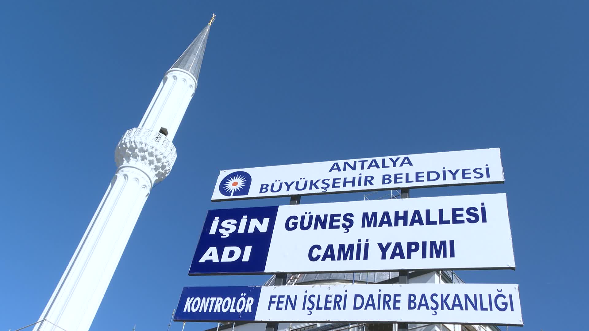 ANTALYA BÜYÜKŞEHİR BELEDİYESİ'NİN GÜNEŞ MAHALLESİ CAMİ İNŞAATINDA SONA GELİNDİ