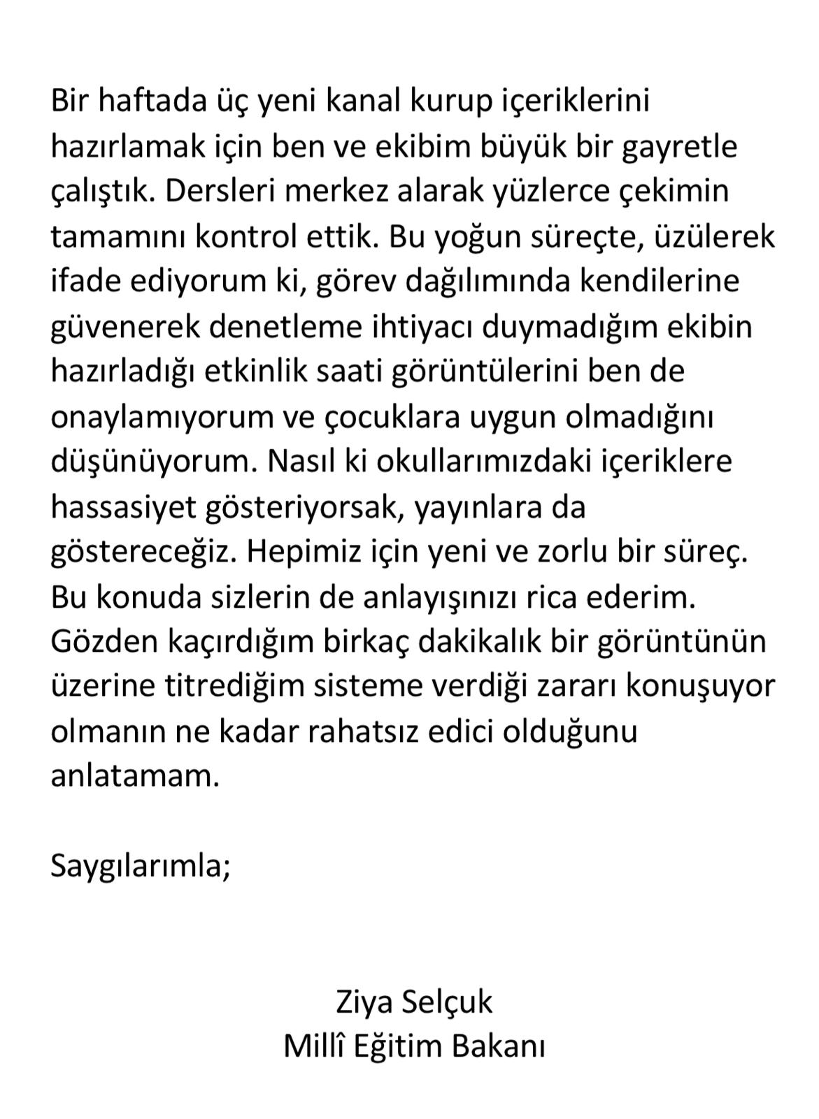 BAKAN SELÇUK: GÖZDEN KAÇIRDIM. BEN DE ONAYLAMIYORUM