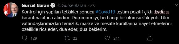 ANKARA TİCARET ODASI BAŞKANI GÜRSEL BARAN KORONAVİRÜSE YAKALANDI